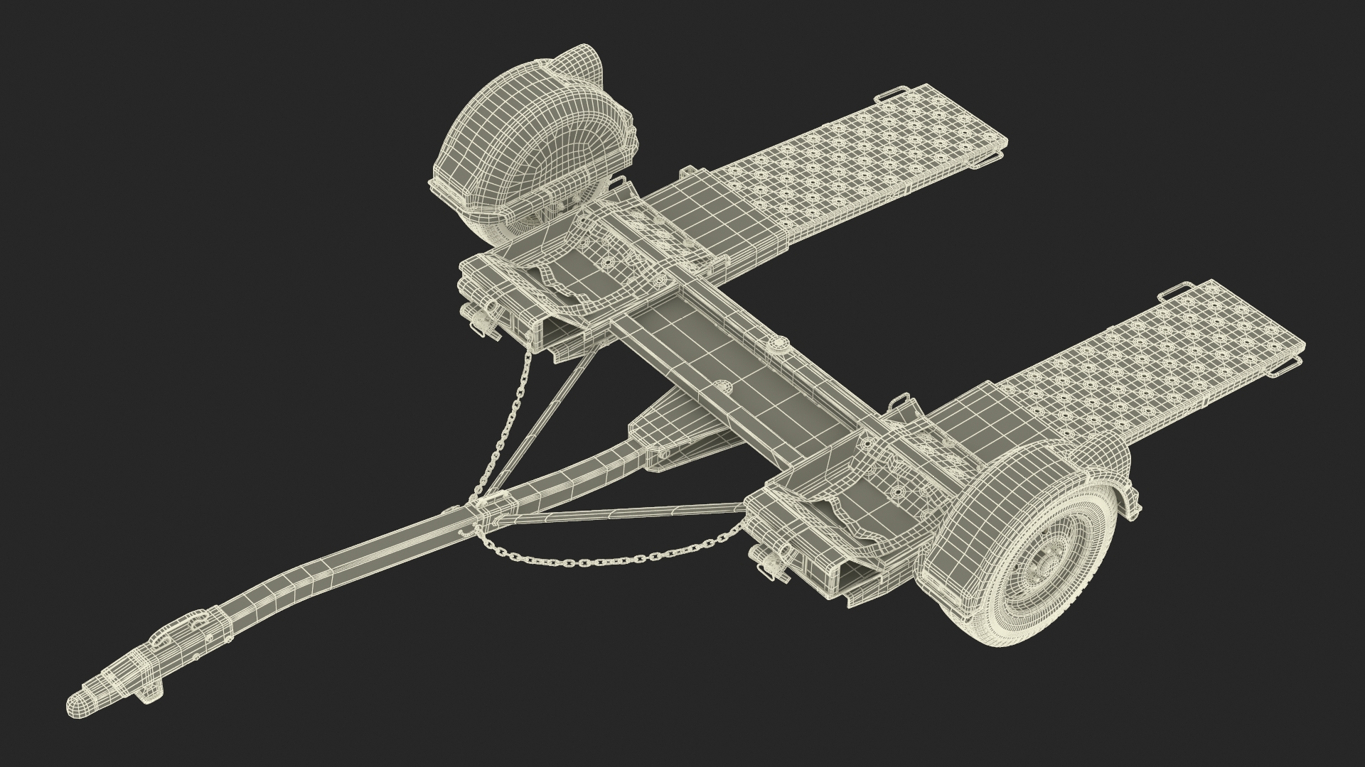 3D model Ford Mustang 2024 on Tow Dolly