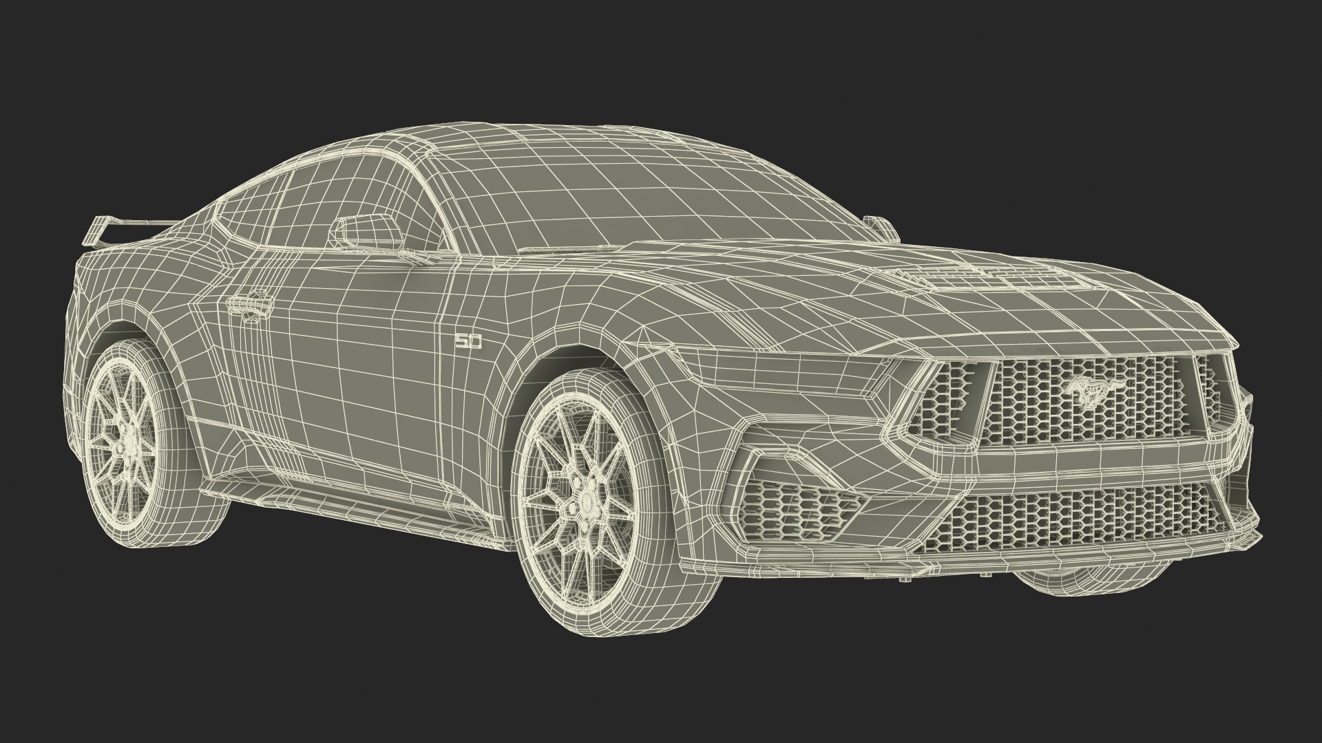 3D model Ford Mustang 2024 on Tow Dolly