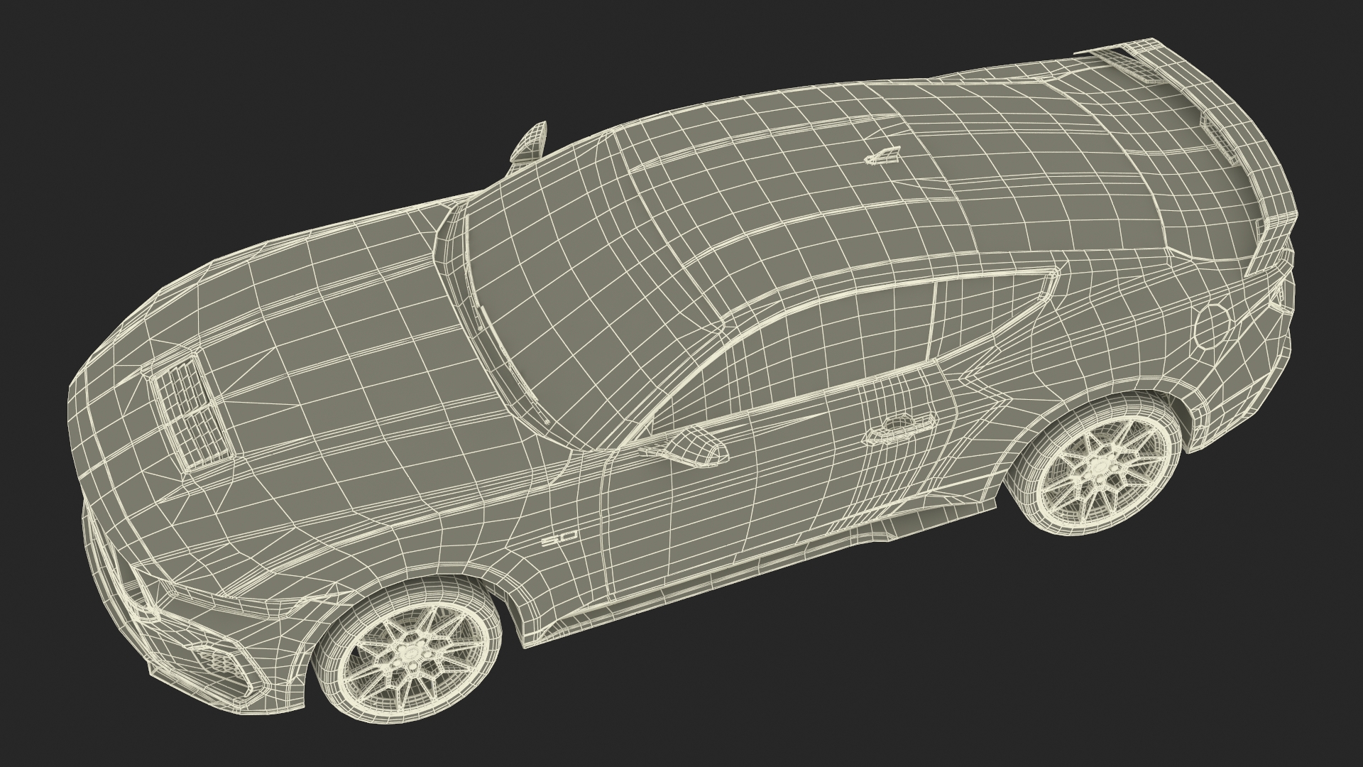 3D model Ford Mustang 2024 on Tow Dolly