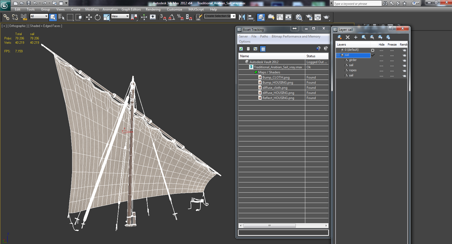 Traditional Arabian Sail 3D model