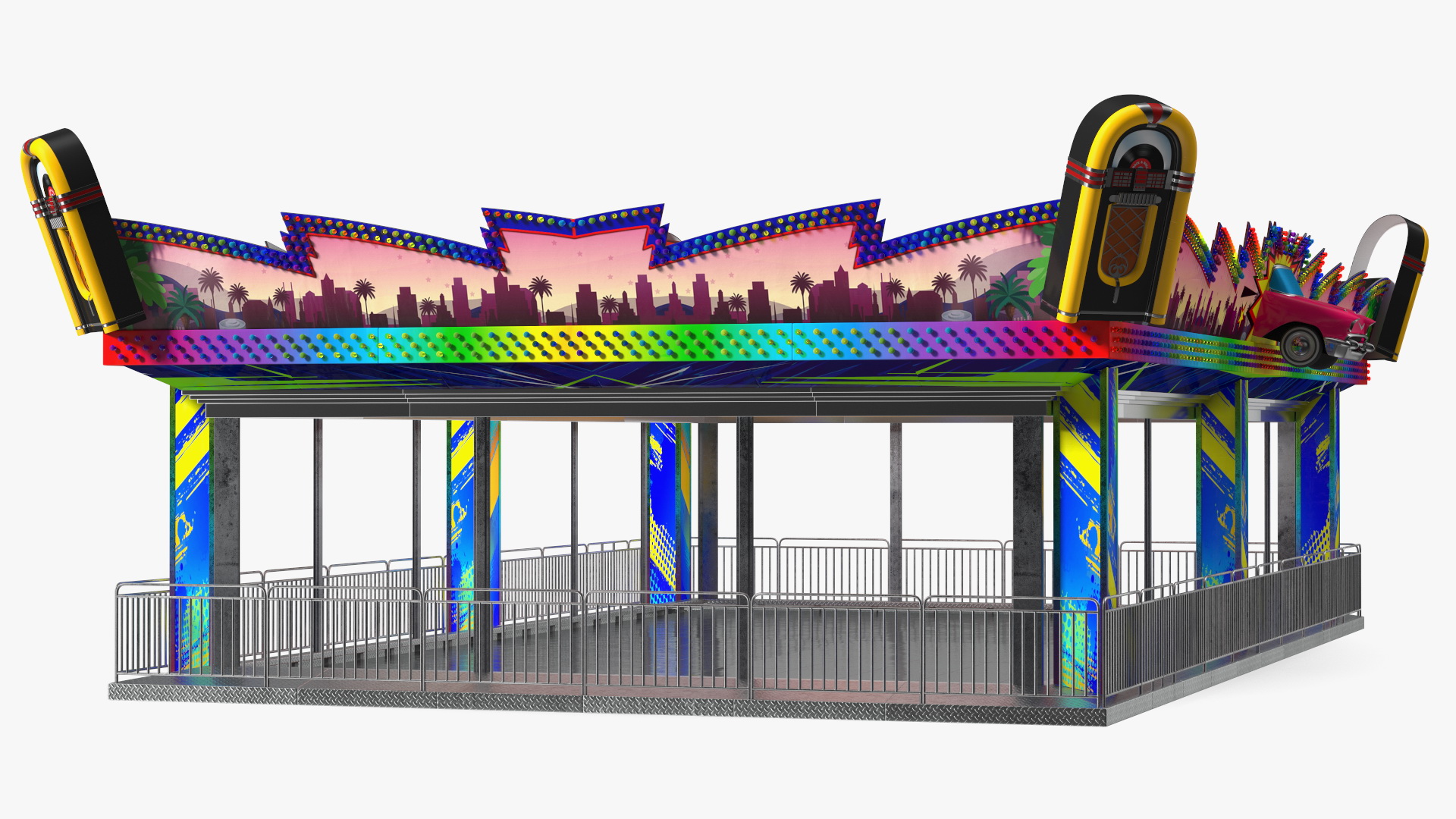 3D model Bumper Cars Pavilion Platform Empty