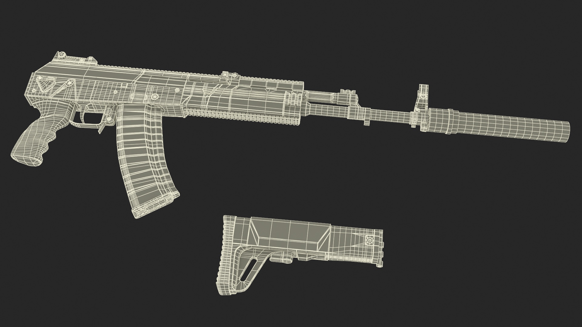 Assault Rifle AK-12 2011 with Suppressor New 3D model