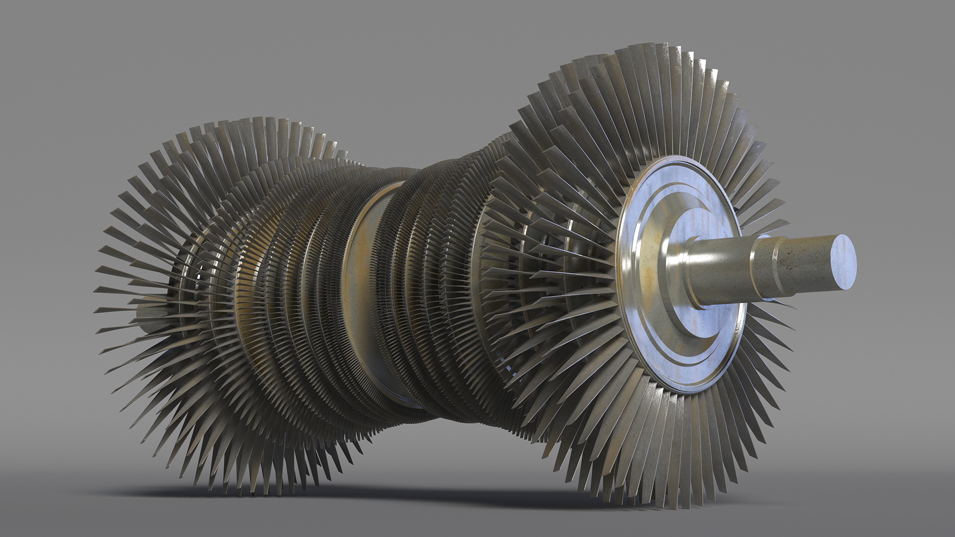 3D model Industrial Gas Turbine Engine Shaft