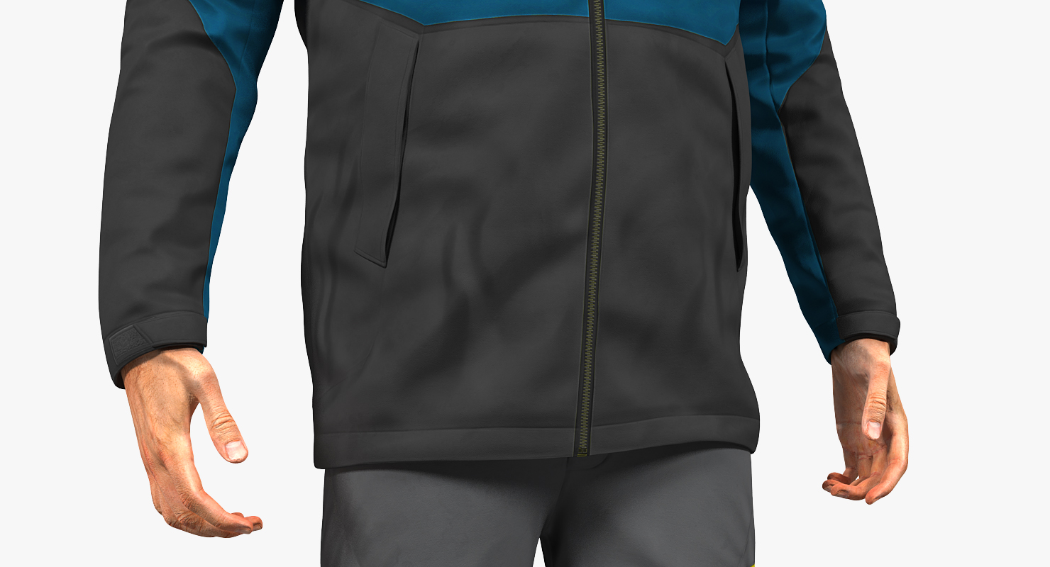 3D model Winter Men Sportswear Standing Pose