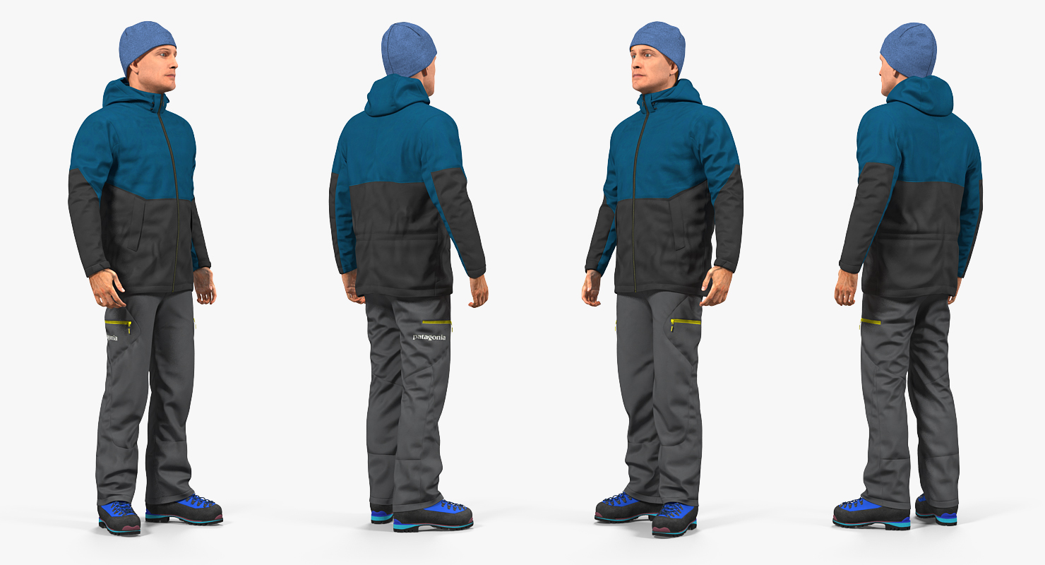 3D model Winter Men Sportswear Standing Pose