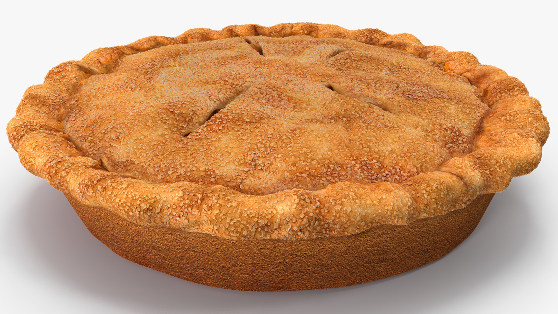 3D Apple Pie with Glass Plate