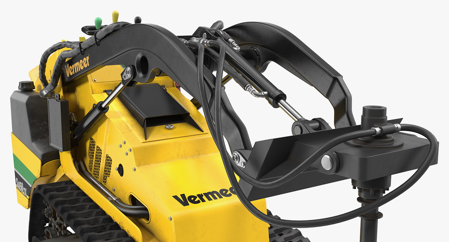 3D model Vermeer S450TX Skid Steer with Auger Drill Dirty Rigged