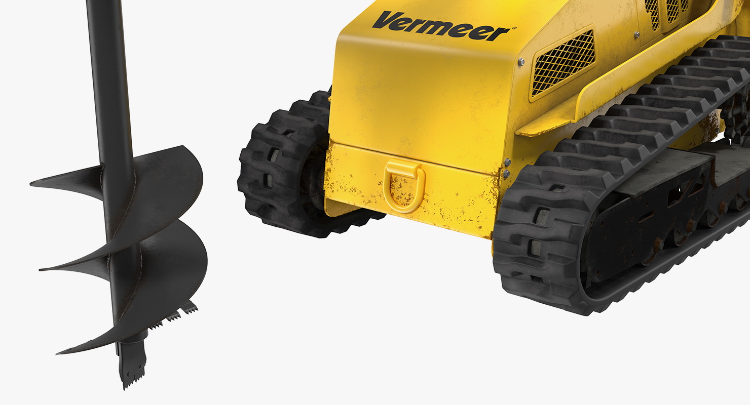 3D model Vermeer S450TX Skid Steer with Auger Drill Dirty Rigged