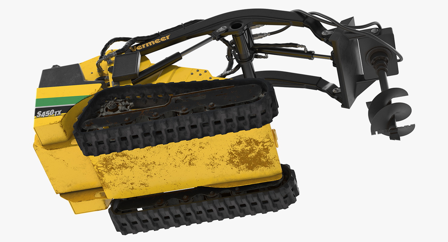 3D model Vermeer S450TX Skid Steer with Auger Drill Dirty Rigged