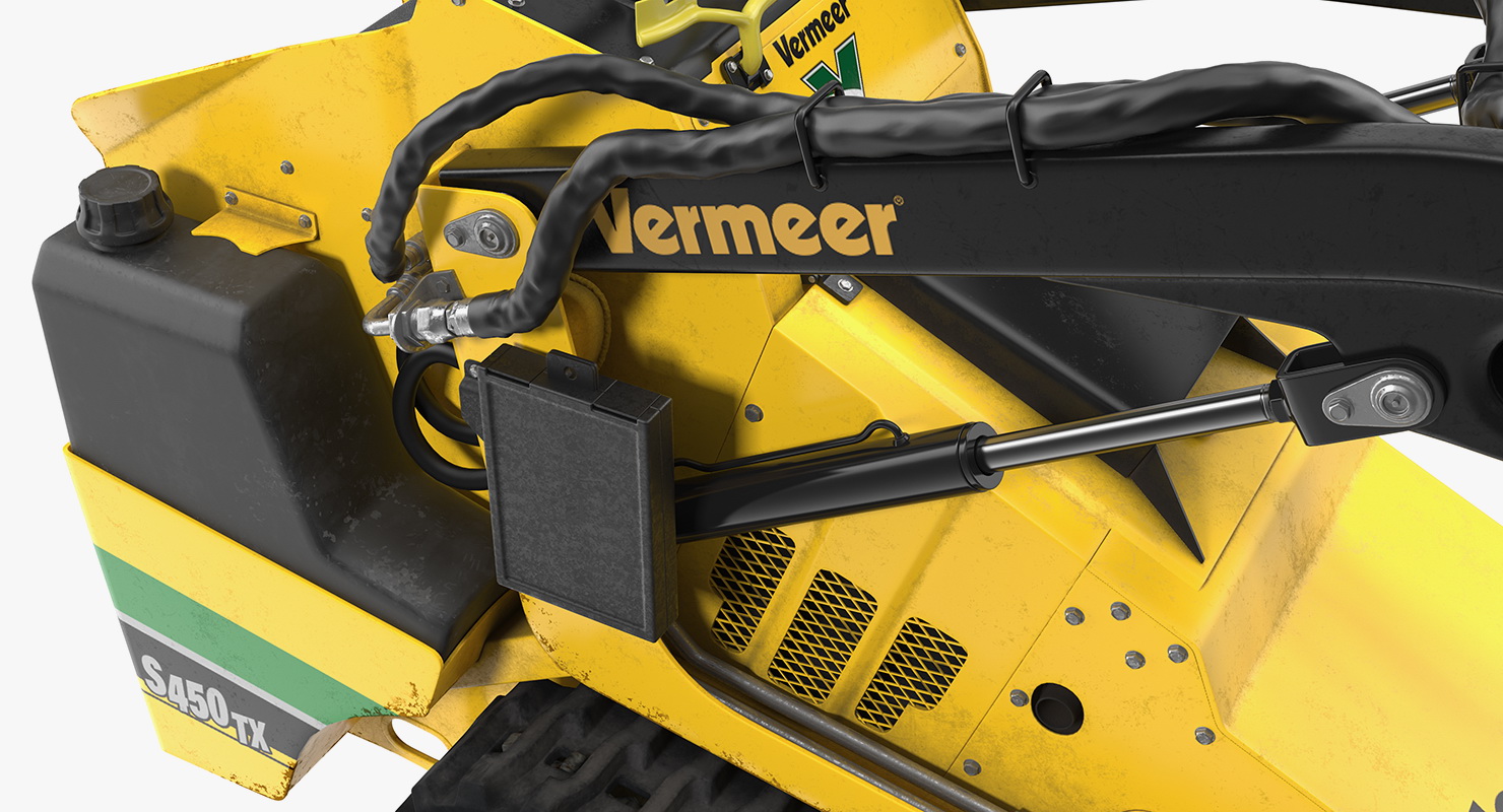 3D model Vermeer S450TX Skid Steer with Auger Drill Dirty Rigged