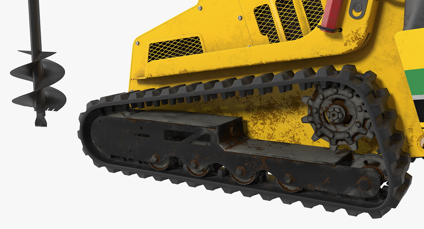 3D model Vermeer S450TX Skid Steer with Auger Drill Dirty Rigged