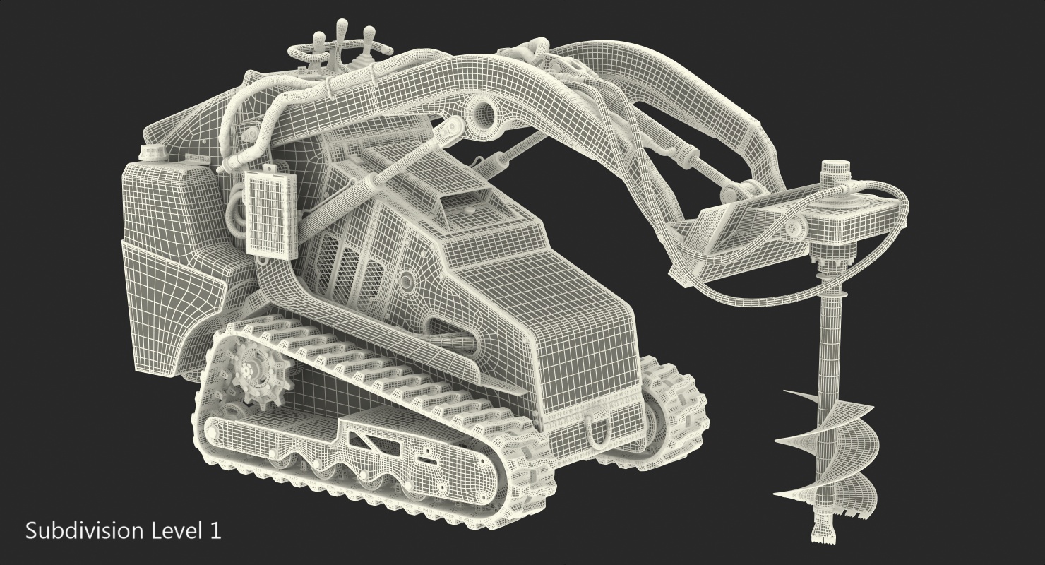 3D model Vermeer S450TX Skid Steer with Auger Drill Dirty Rigged