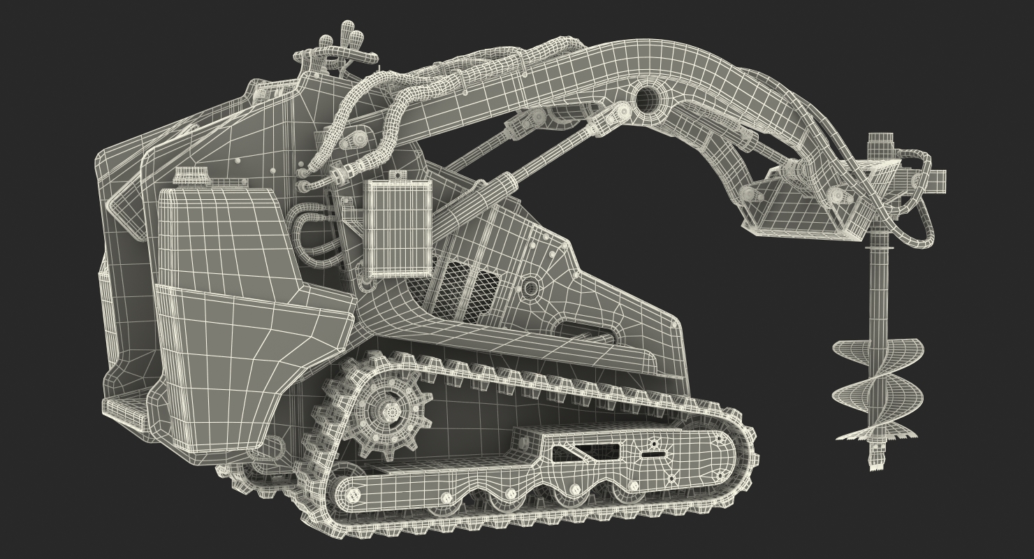 3D model Vermeer S450TX Skid Steer with Auger Drill Dirty Rigged