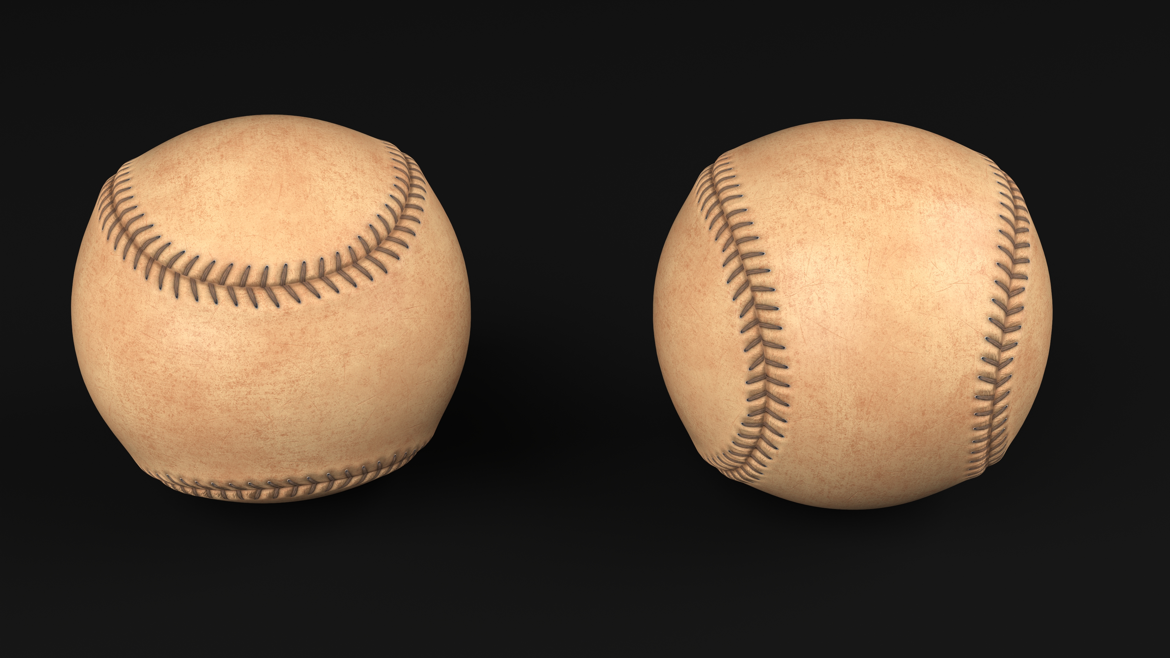 Historical Baseballs set 3D model