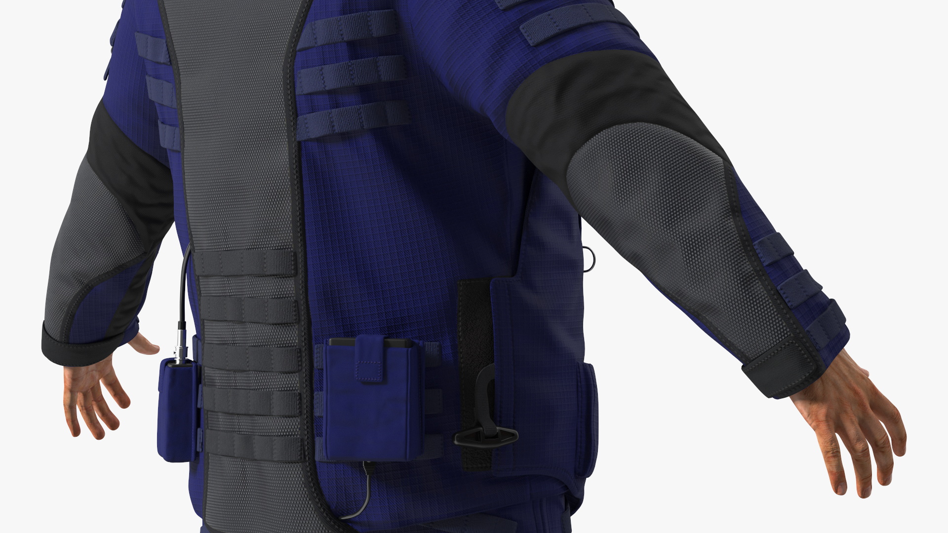 3D EOD 10 Bomb Suit Blue Rigged model