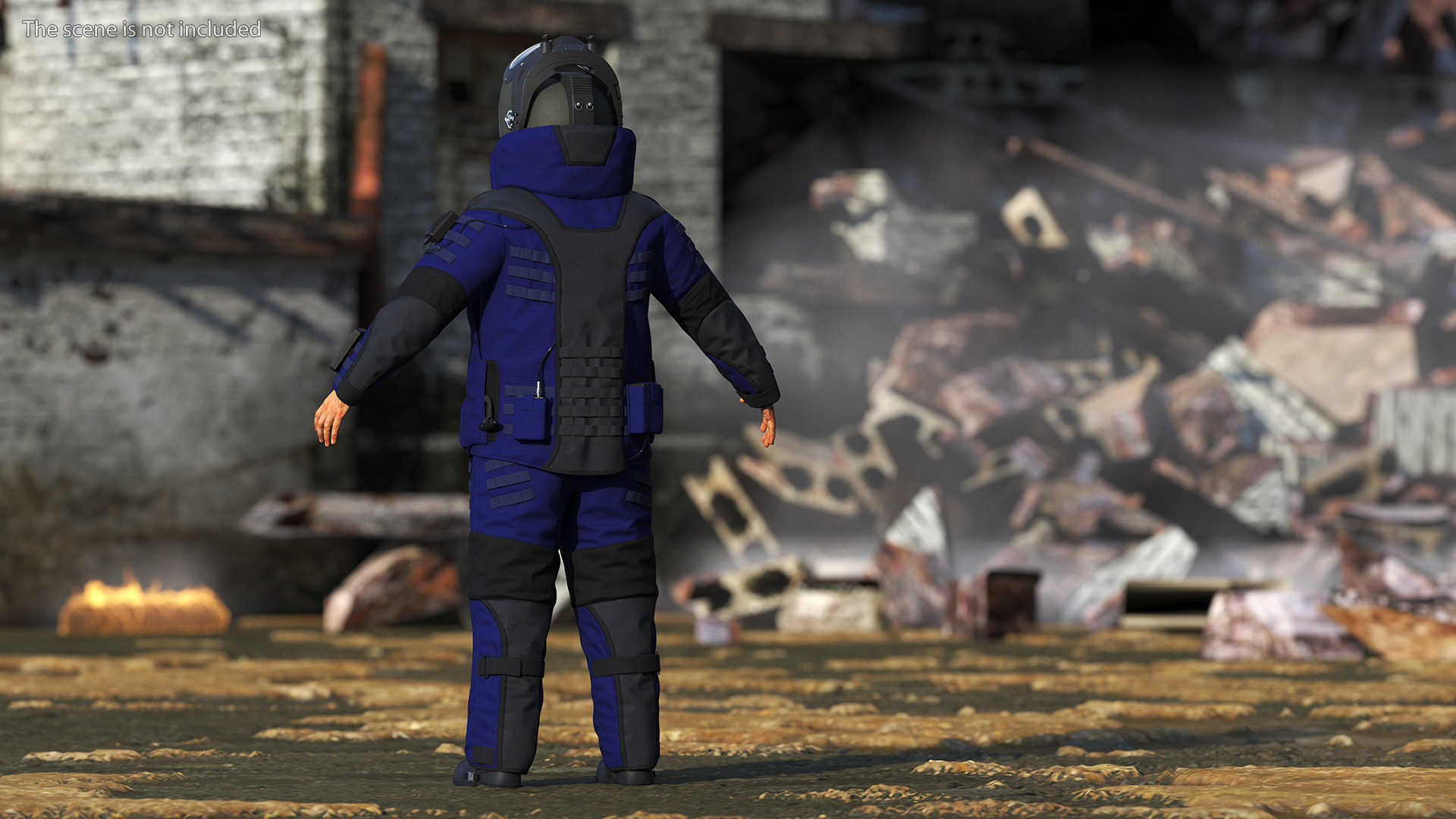 3D EOD 10 Bomb Suit Blue Rigged model