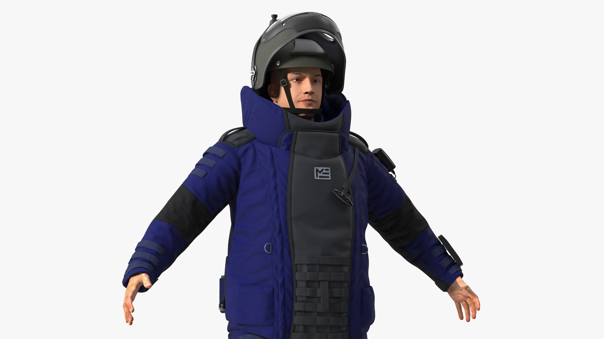 3D EOD 10 Bomb Suit Blue Rigged model