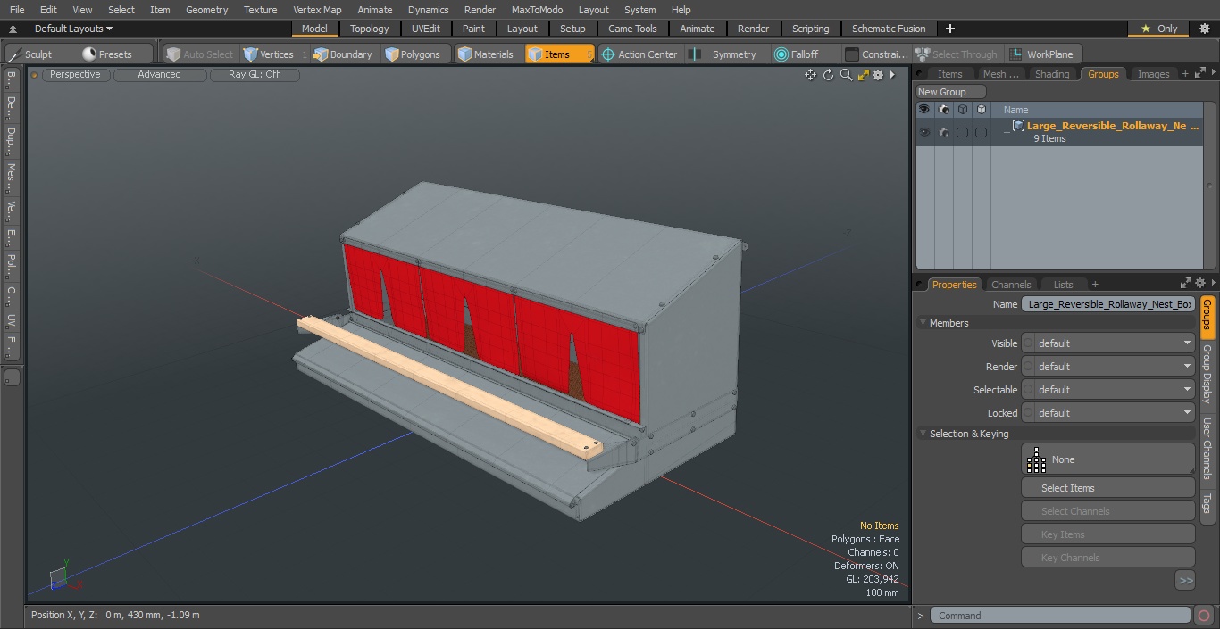 Large Reversible Rollaway Nest Box 3D model