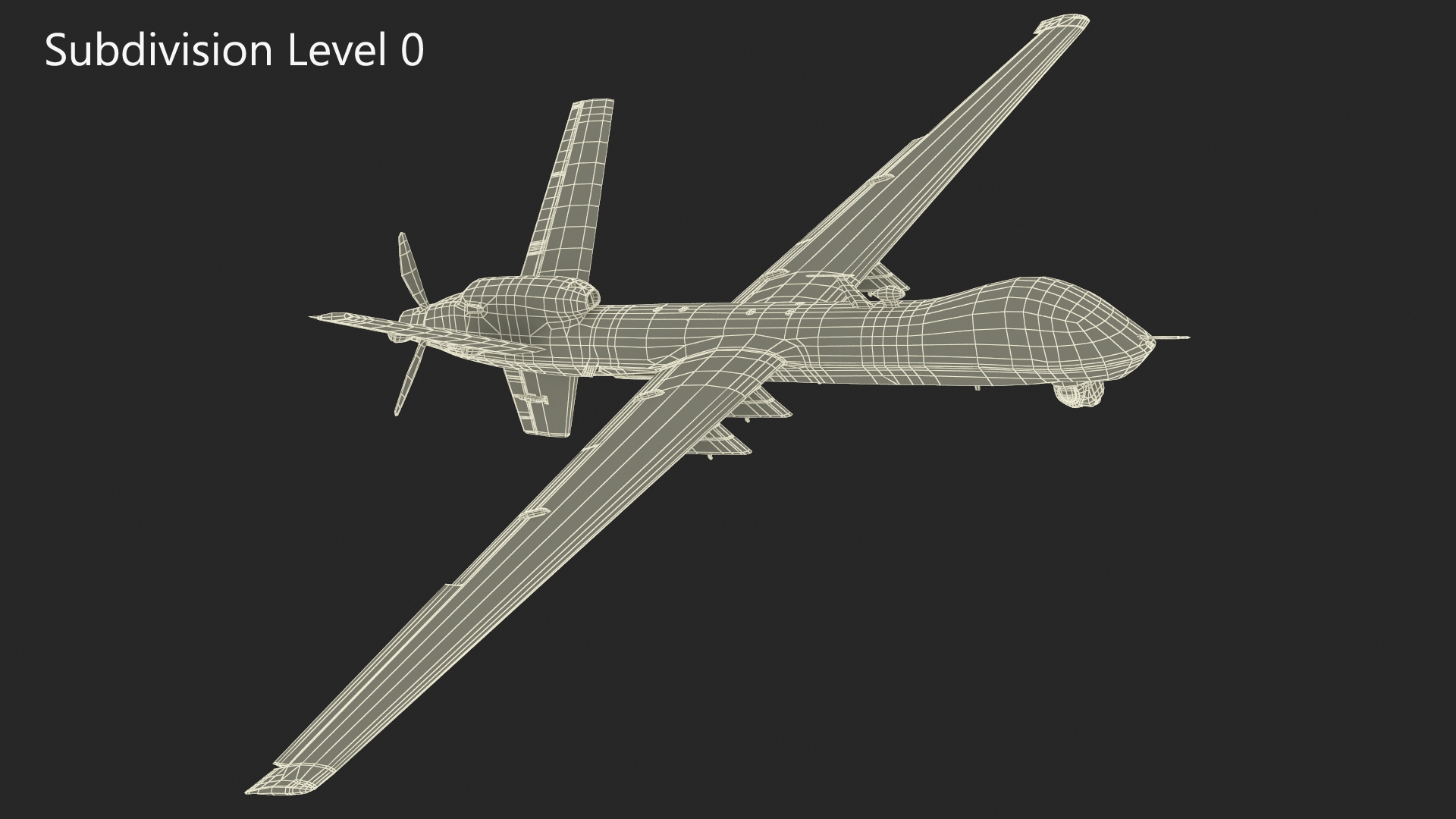 Unmanned Aerial Vehicle MQ-9 Reaper Drone Rigged for Cinema 4D 3D