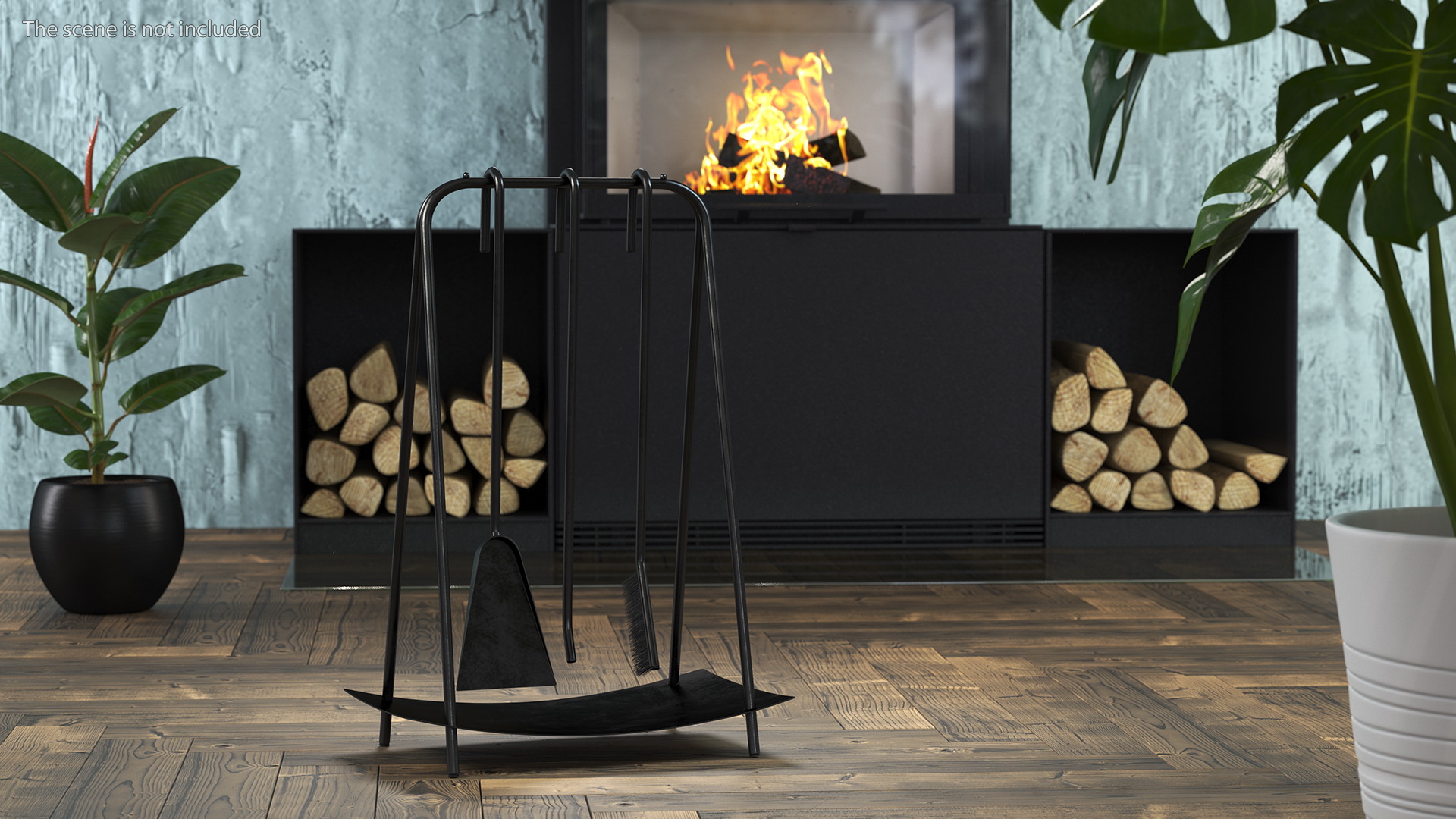 3D Port Fireplace Tools Black