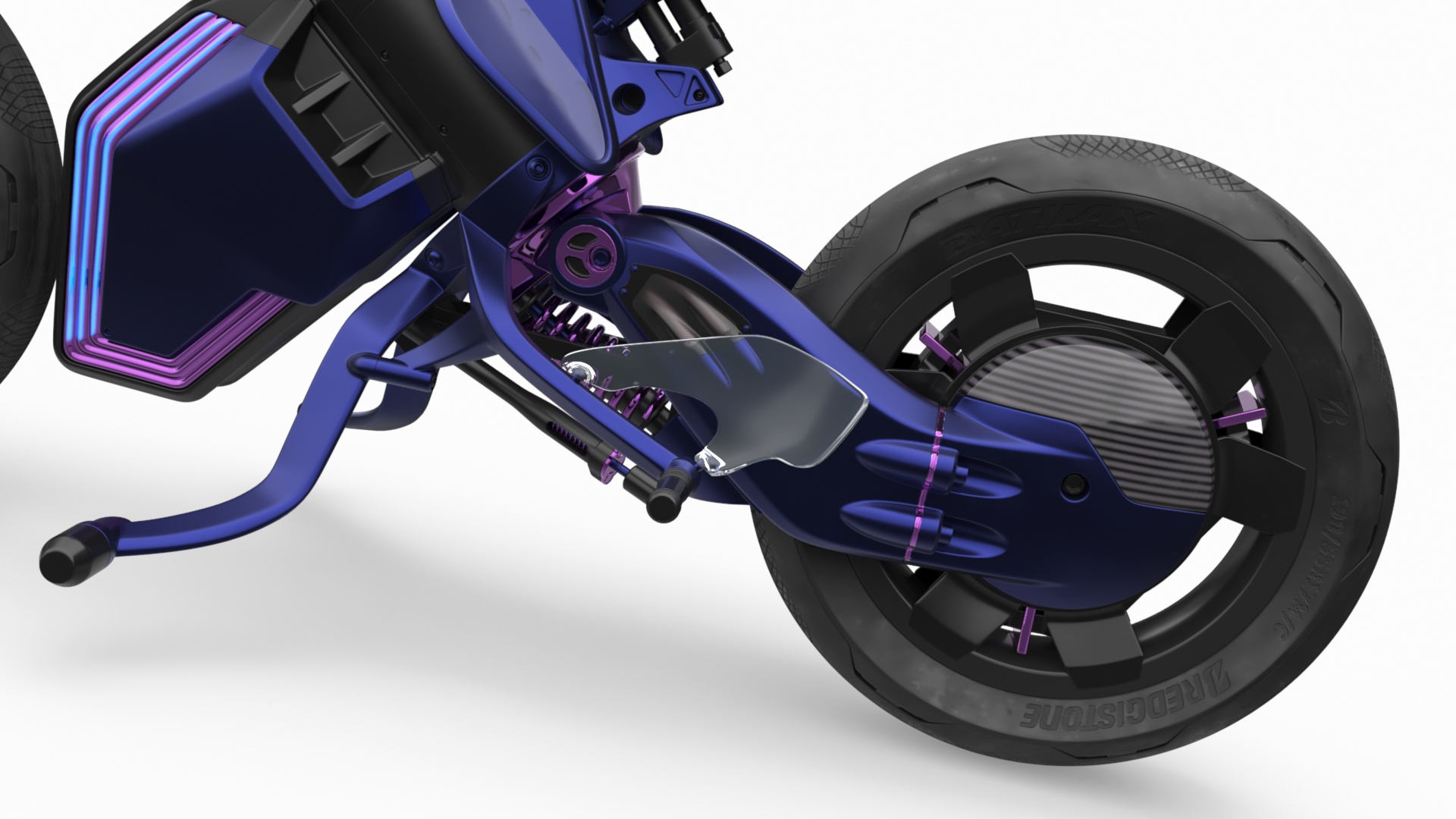 3D Futuristic Balancing Motorcycle Concept Rigged