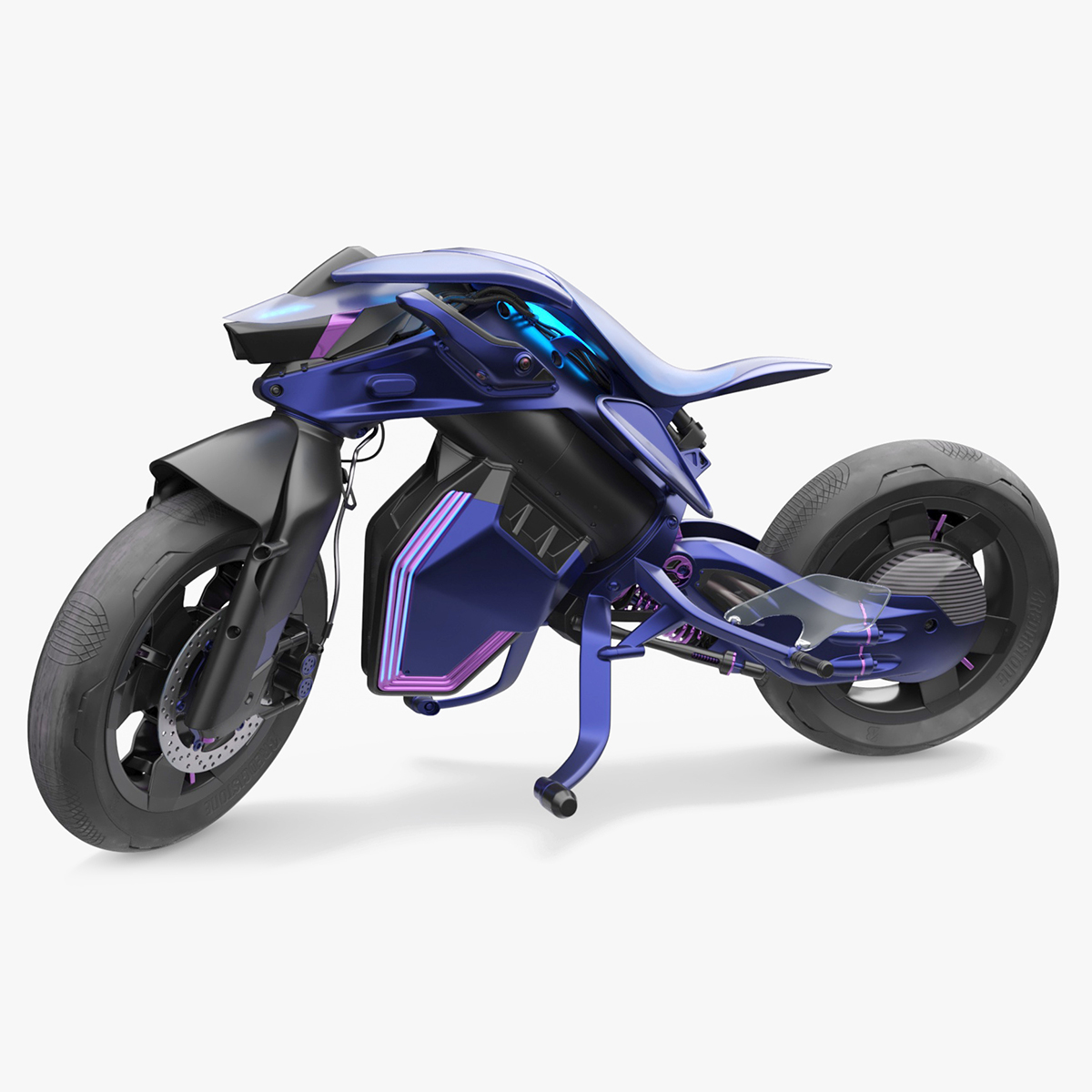 3D Futuristic Balancing Motorcycle Concept Rigged