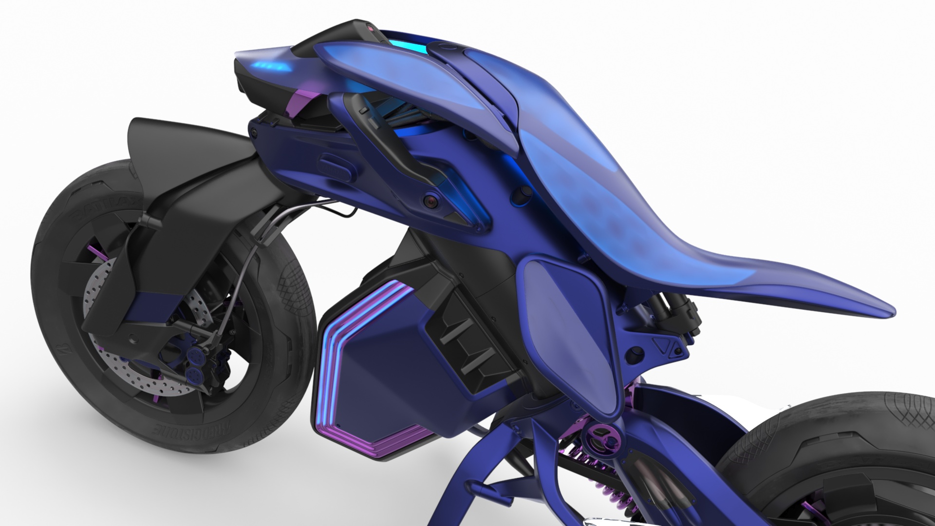 3D Futuristic Balancing Motorcycle Concept Rigged