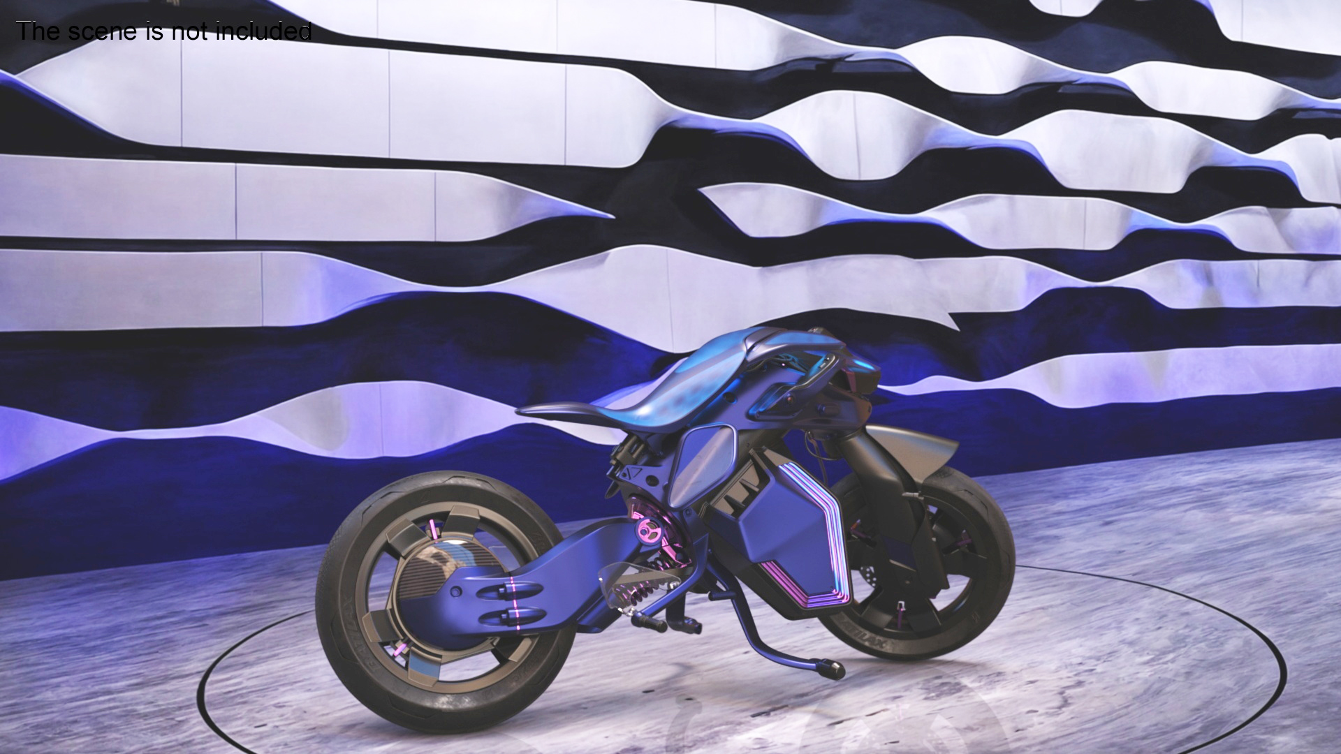 3D Futuristic Balancing Motorcycle Concept Rigged