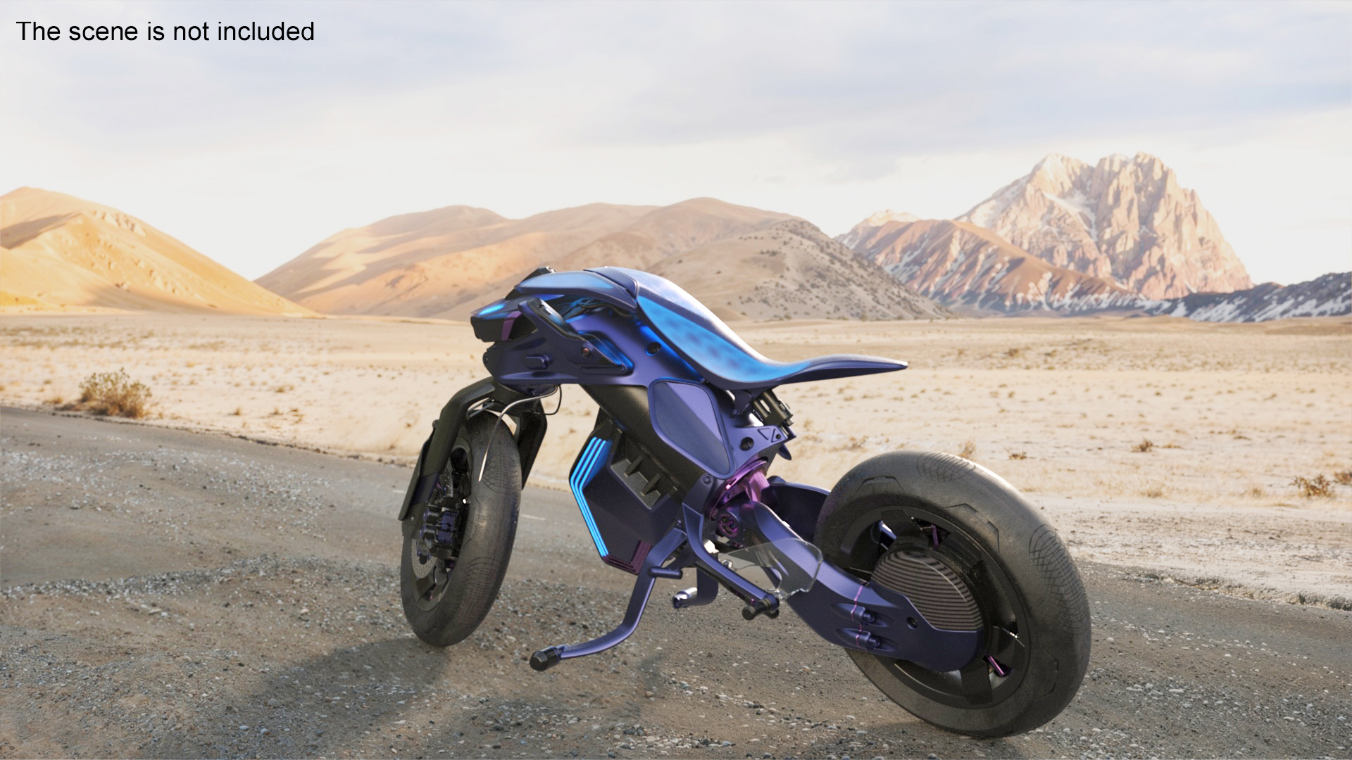 3D Futuristic Balancing Motorcycle Concept Rigged