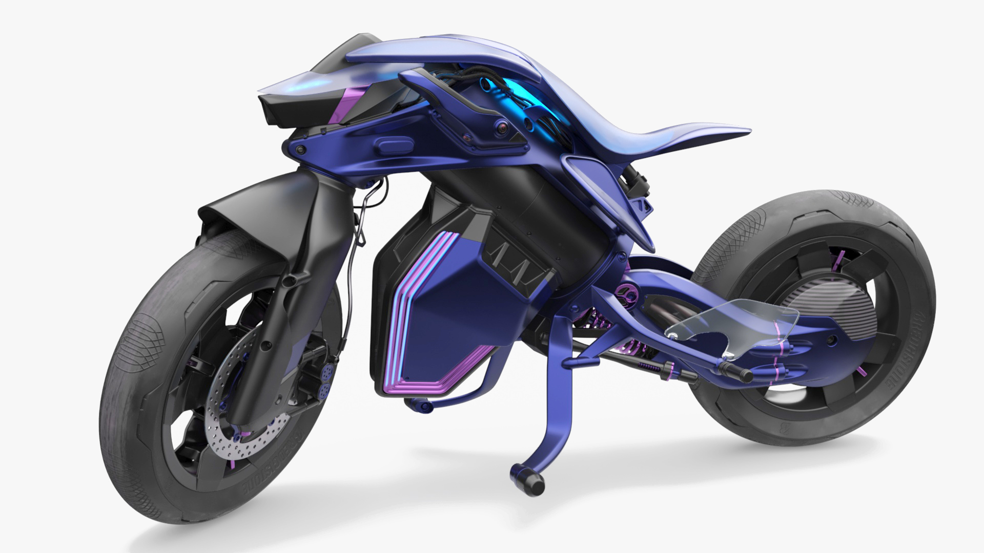 3D Futuristic Balancing Motorcycle Concept Rigged