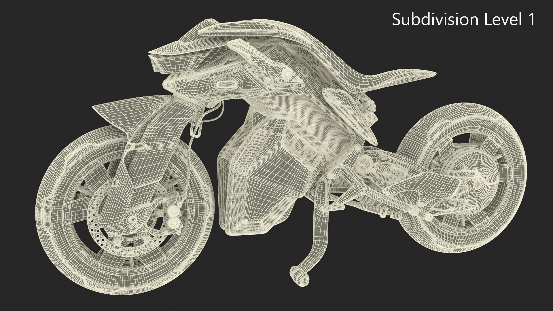 3D Futuristic Balancing Motorcycle Concept Rigged