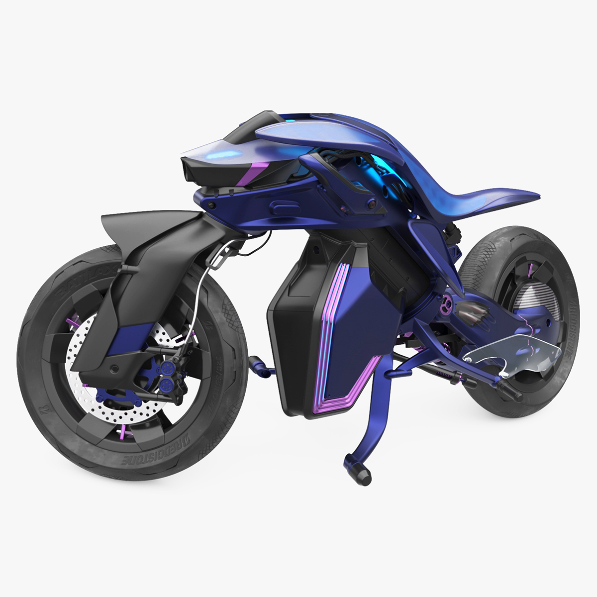 3D Futuristic Balancing Motorcycle Concept Rigged