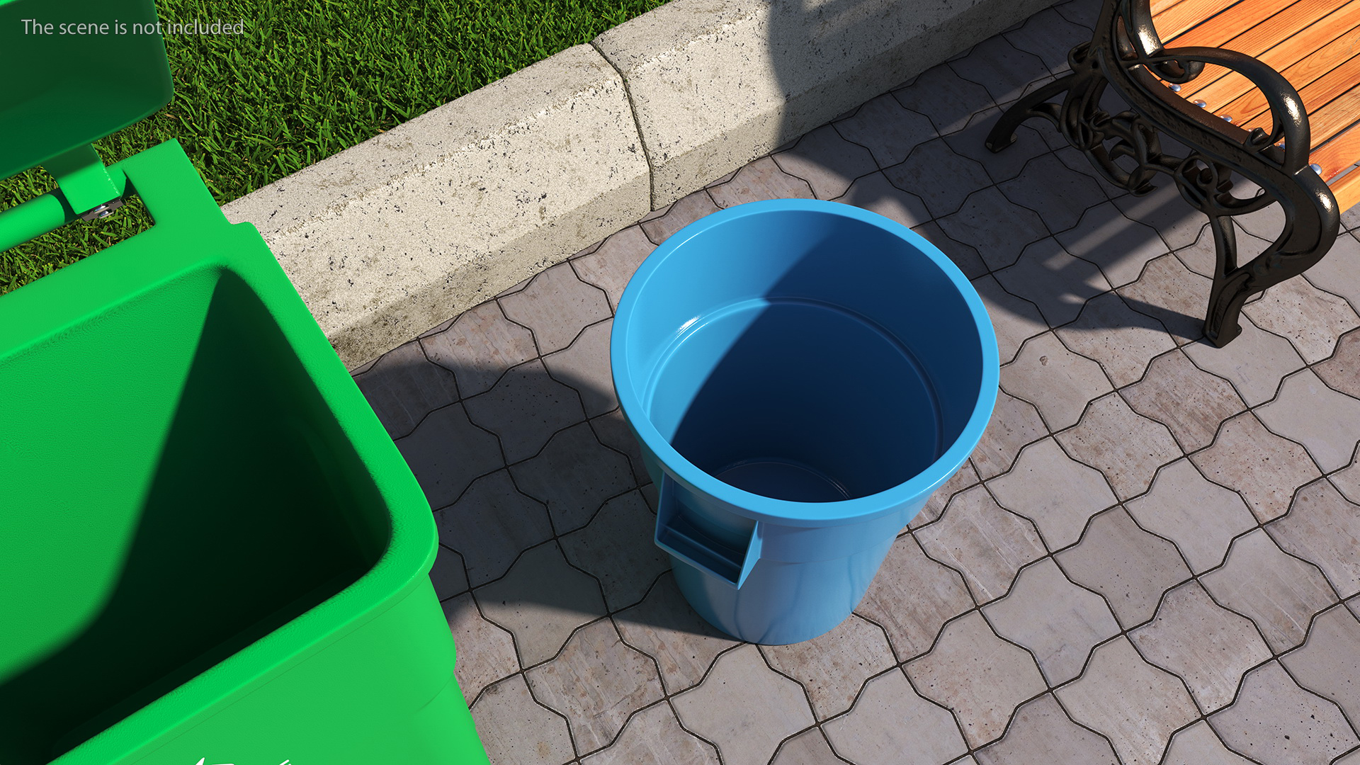 Round Trash Garbage Can Bin 3D