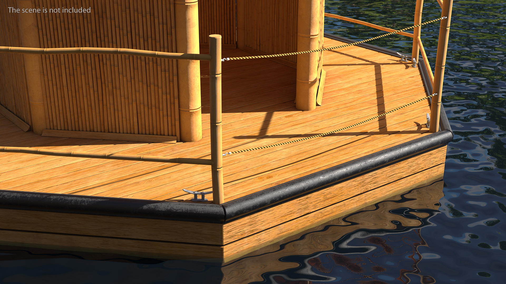 Floating Tiki Bar Boat 3D