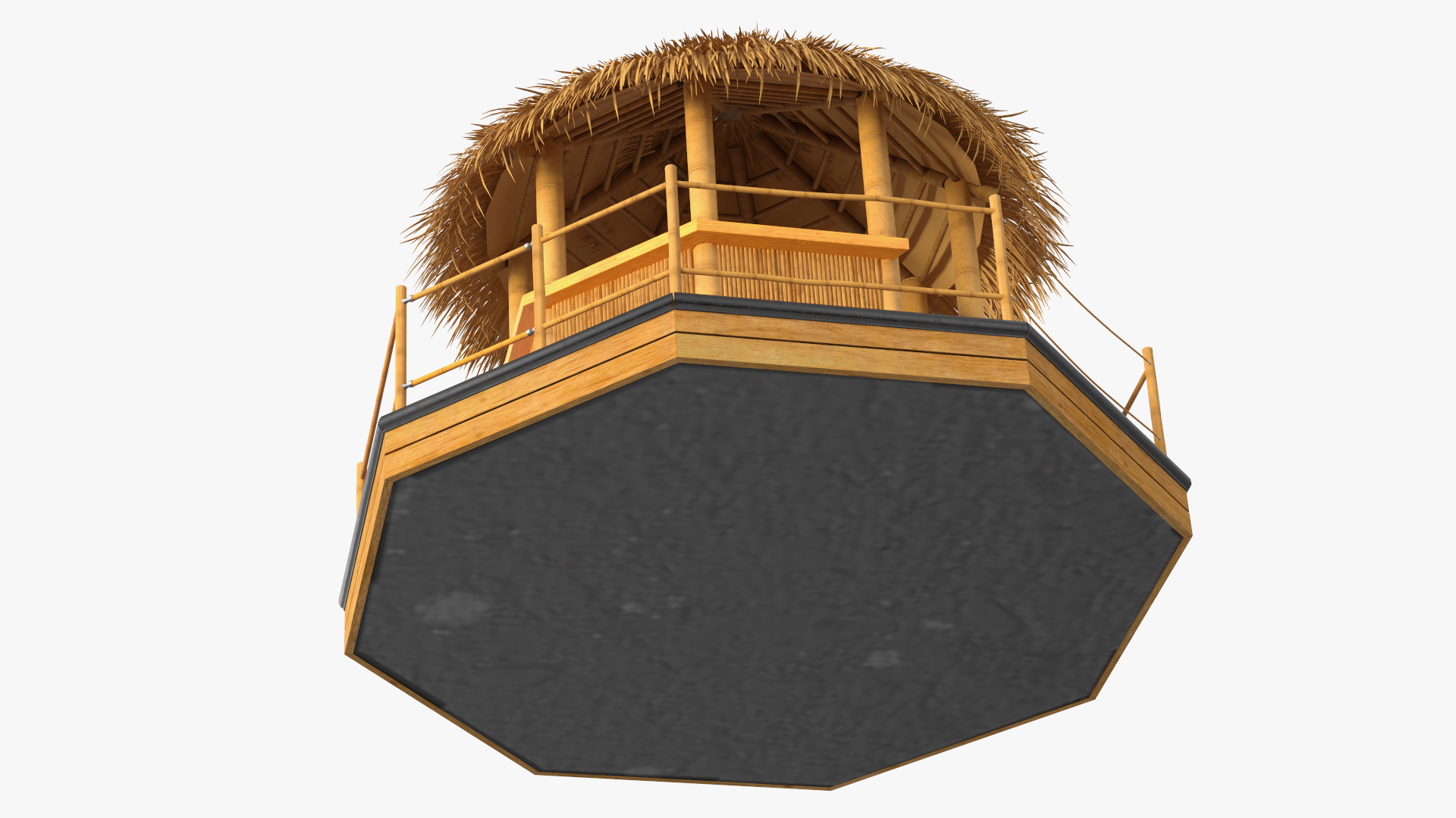 Floating Tiki Bar Boat 3D