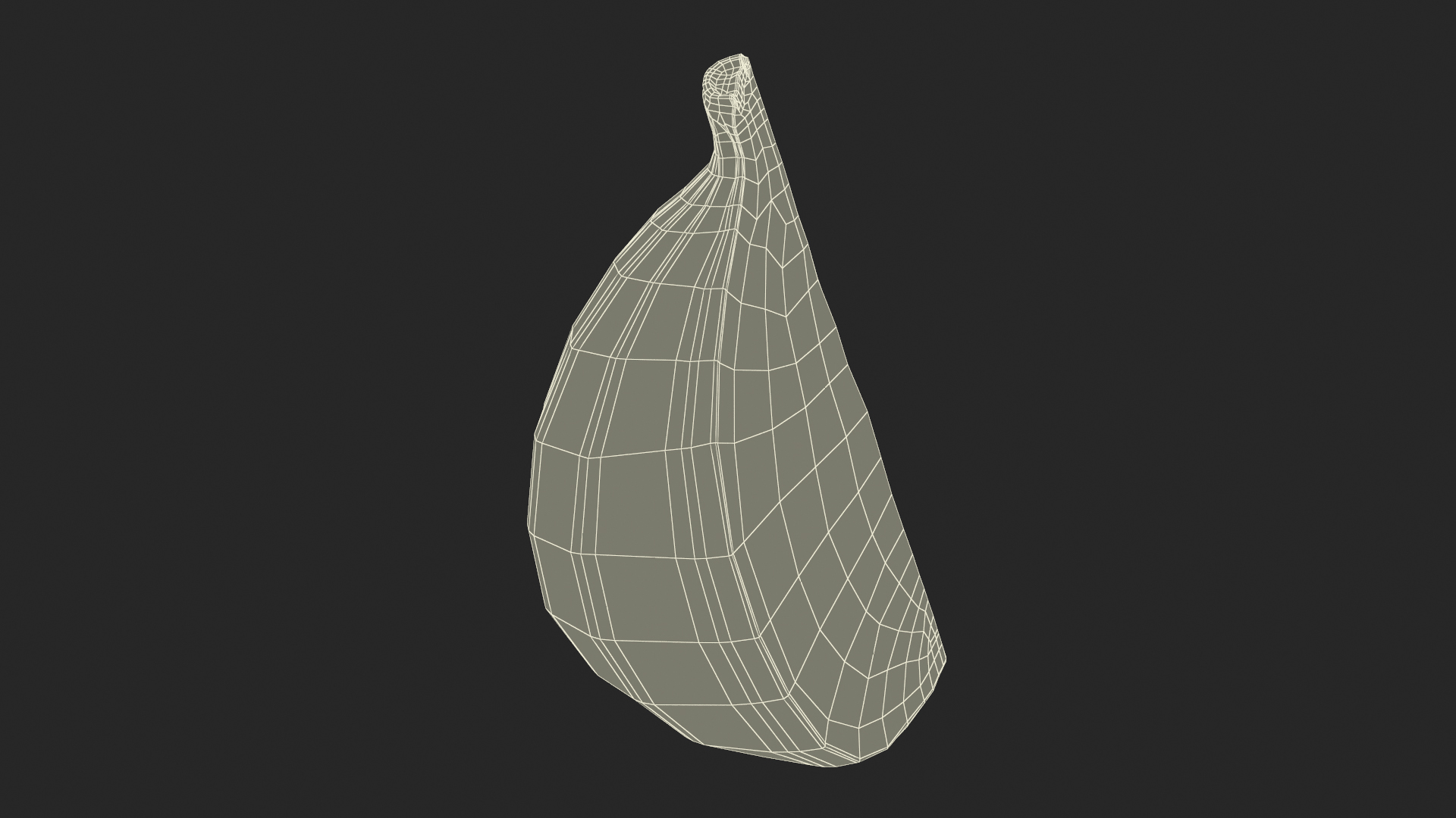 3D Green Fig Fruit Quarter model