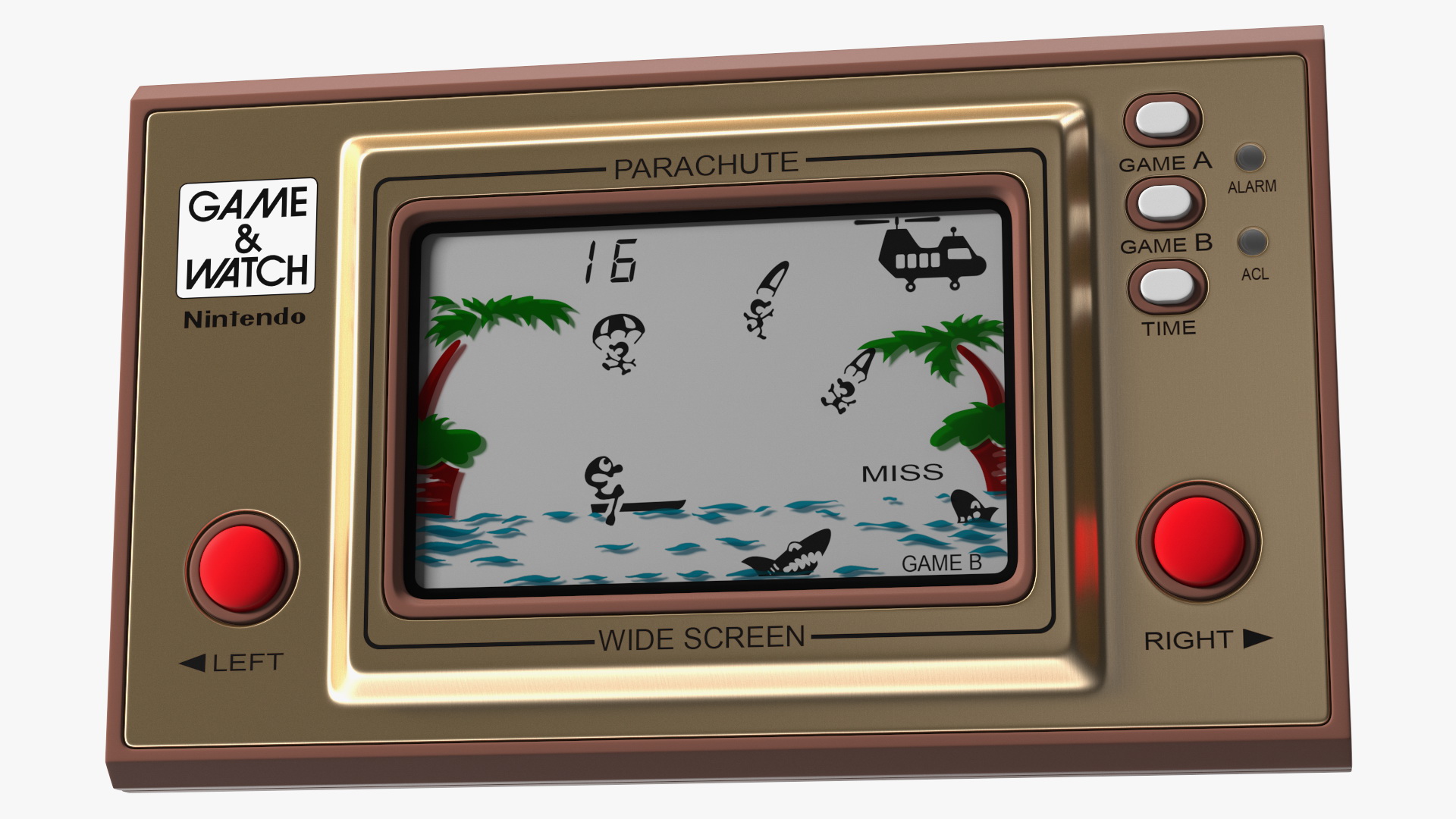 3D Nintendo Game and Watch Parachute Game Console