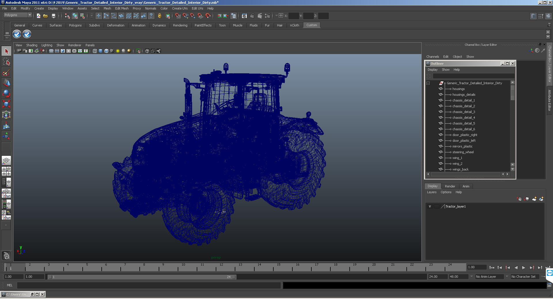 Tractor Generic Detailed Interior Clean 3D model