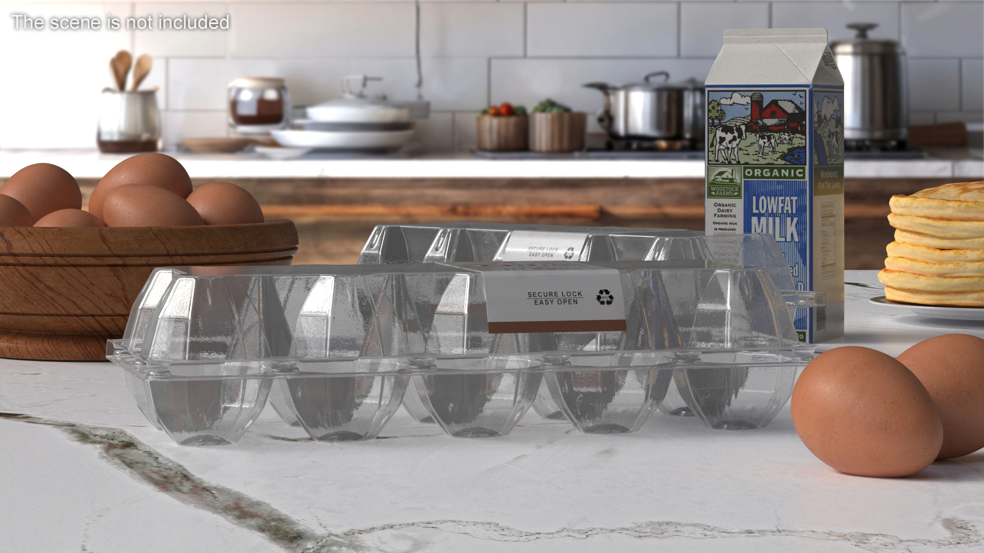 Empty Egg Containers Set 3D model