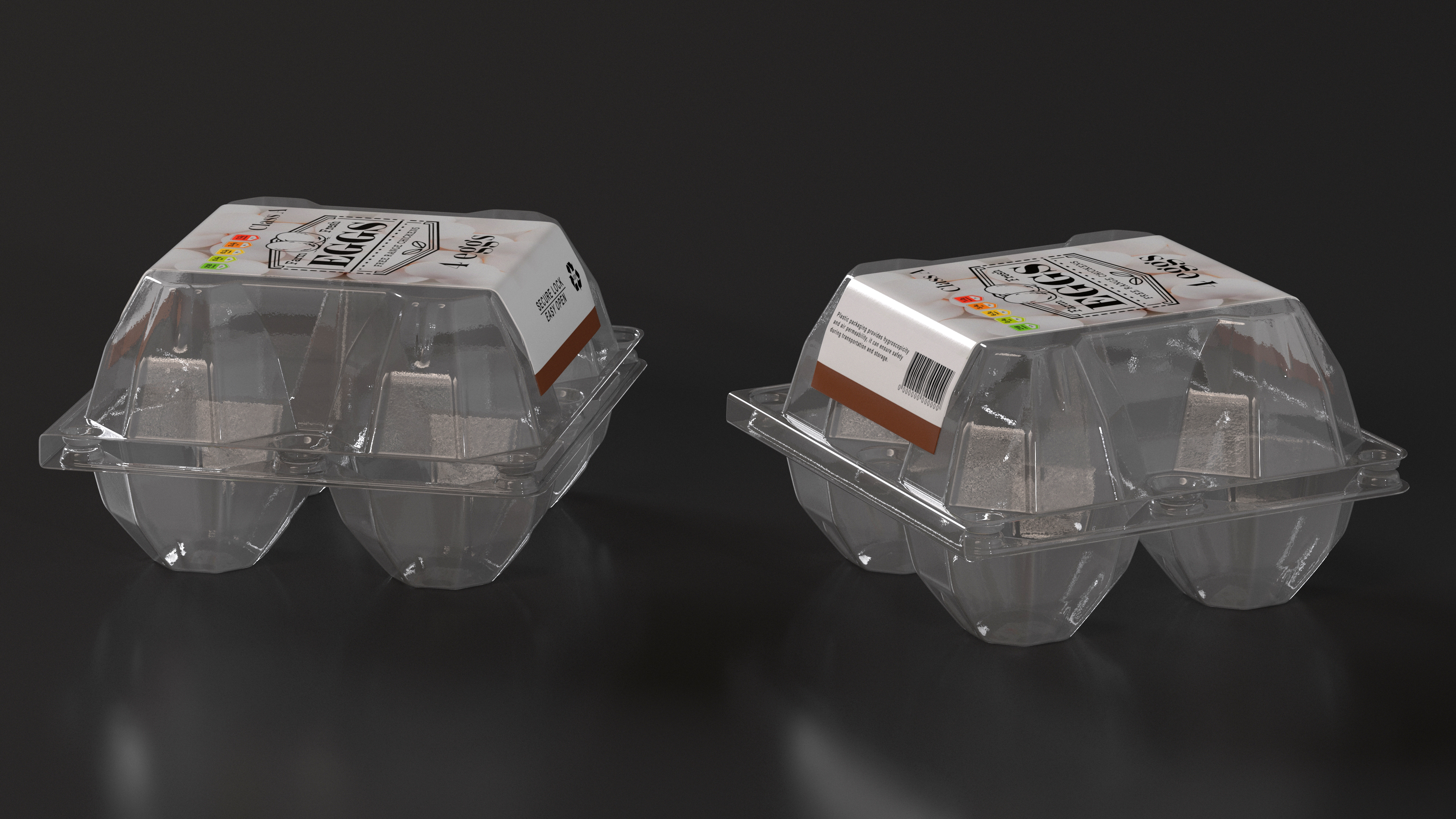 Empty Egg Containers Set 3D model