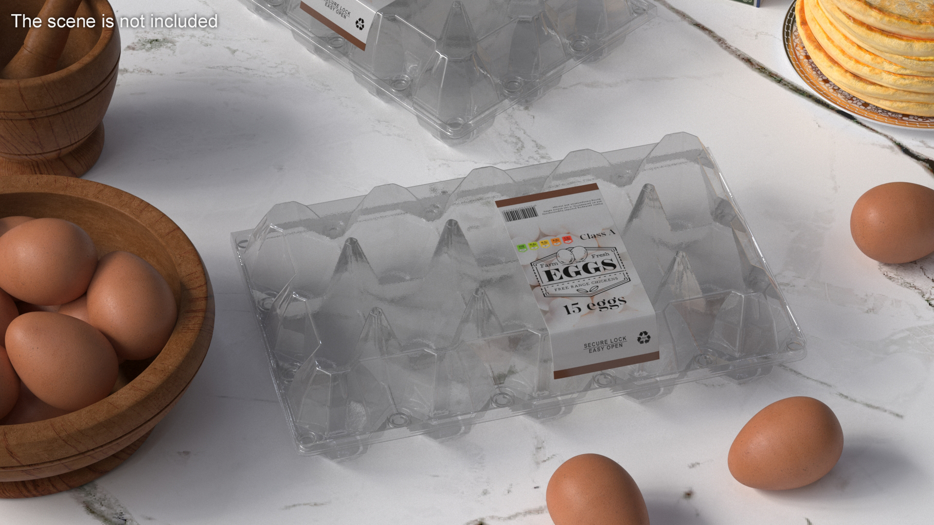 Empty Egg Containers Set 3D model