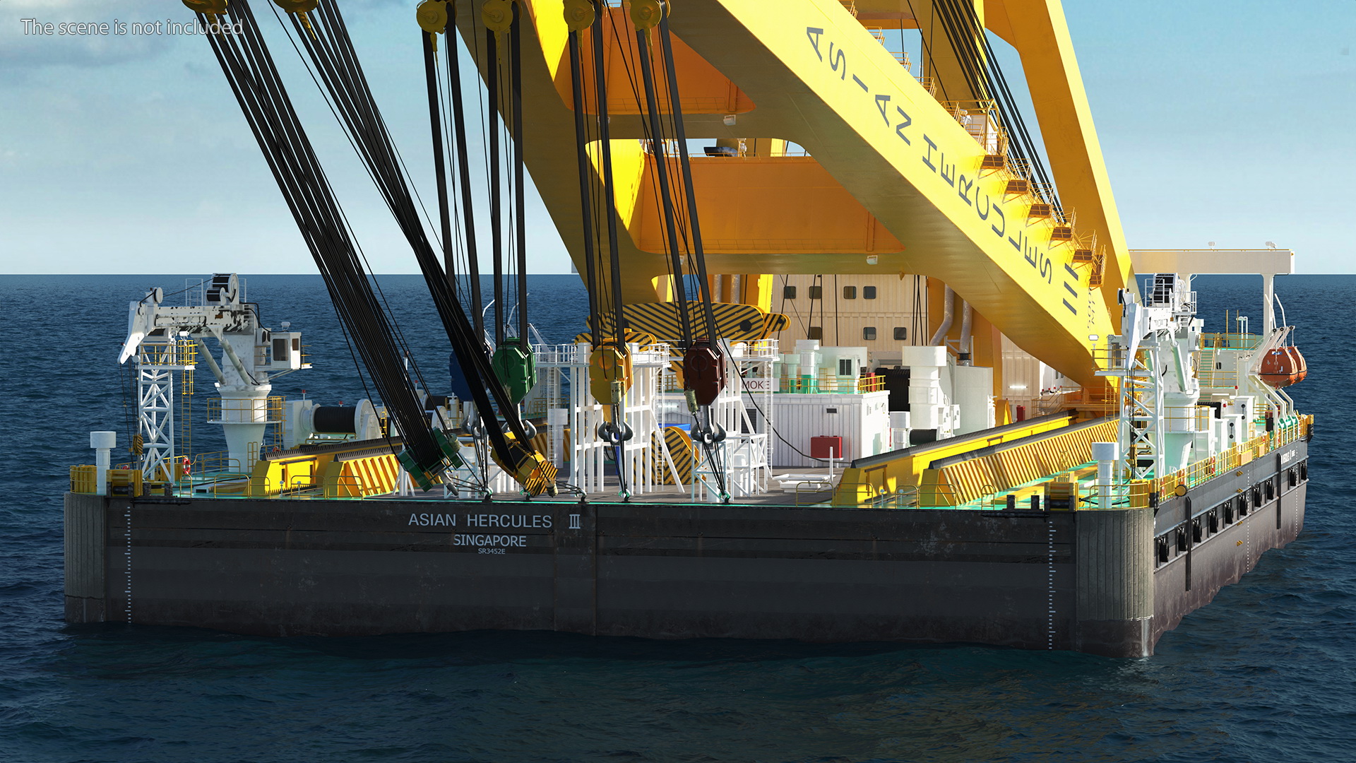 Floating Crane Ship 3D model