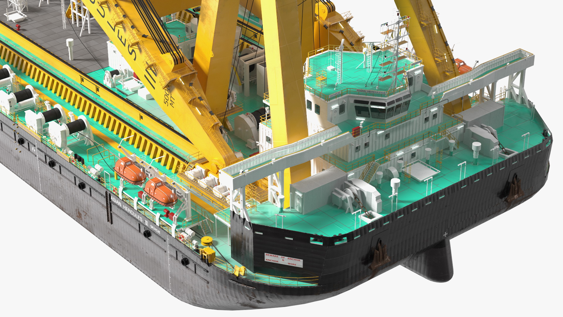 Floating Crane Ship 3D model