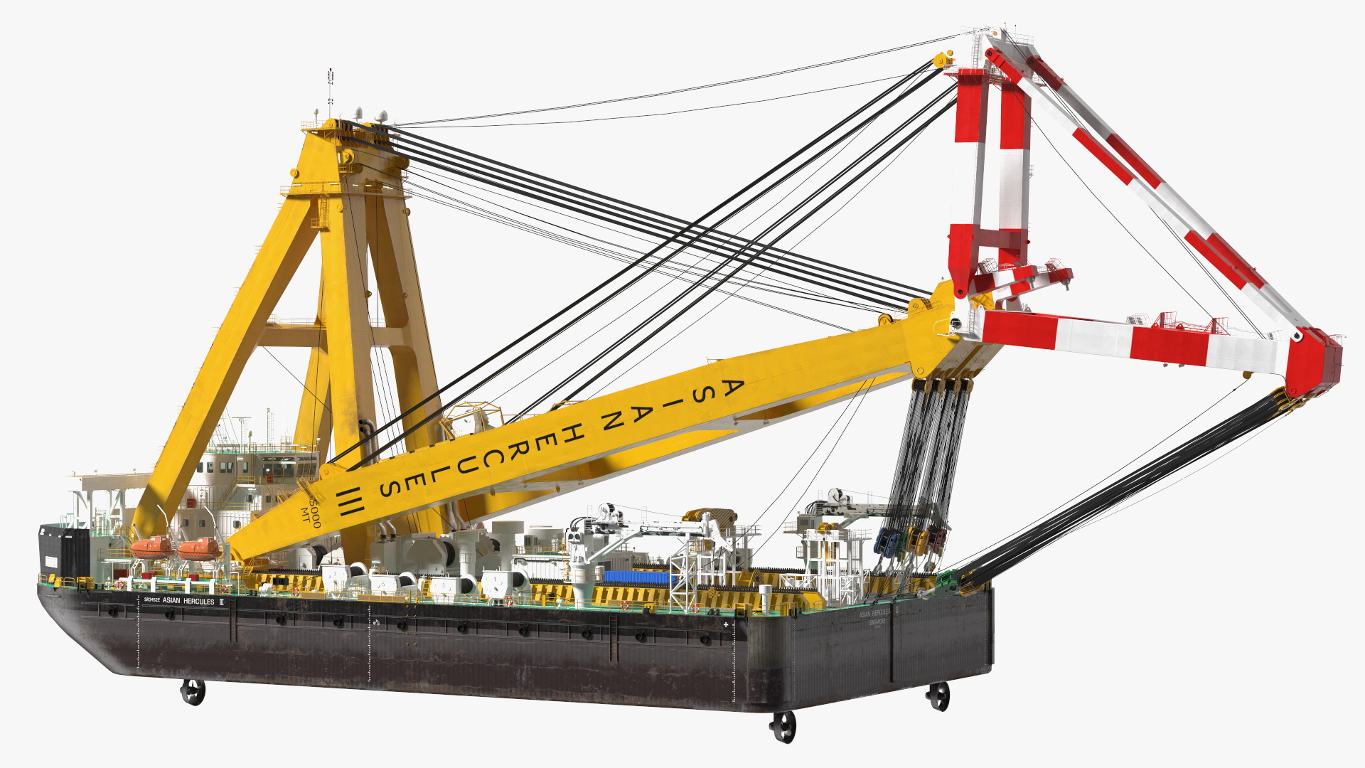 Floating Crane Ship 3D model