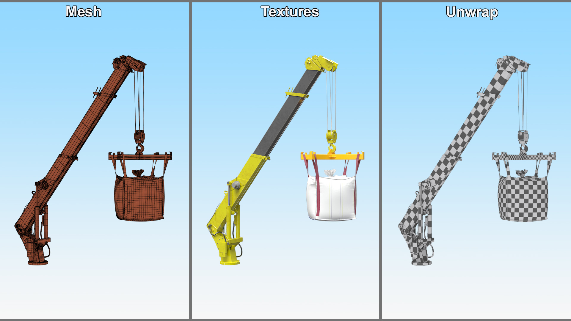 3D Industrial Crane with 1 Ton Bulk Bag