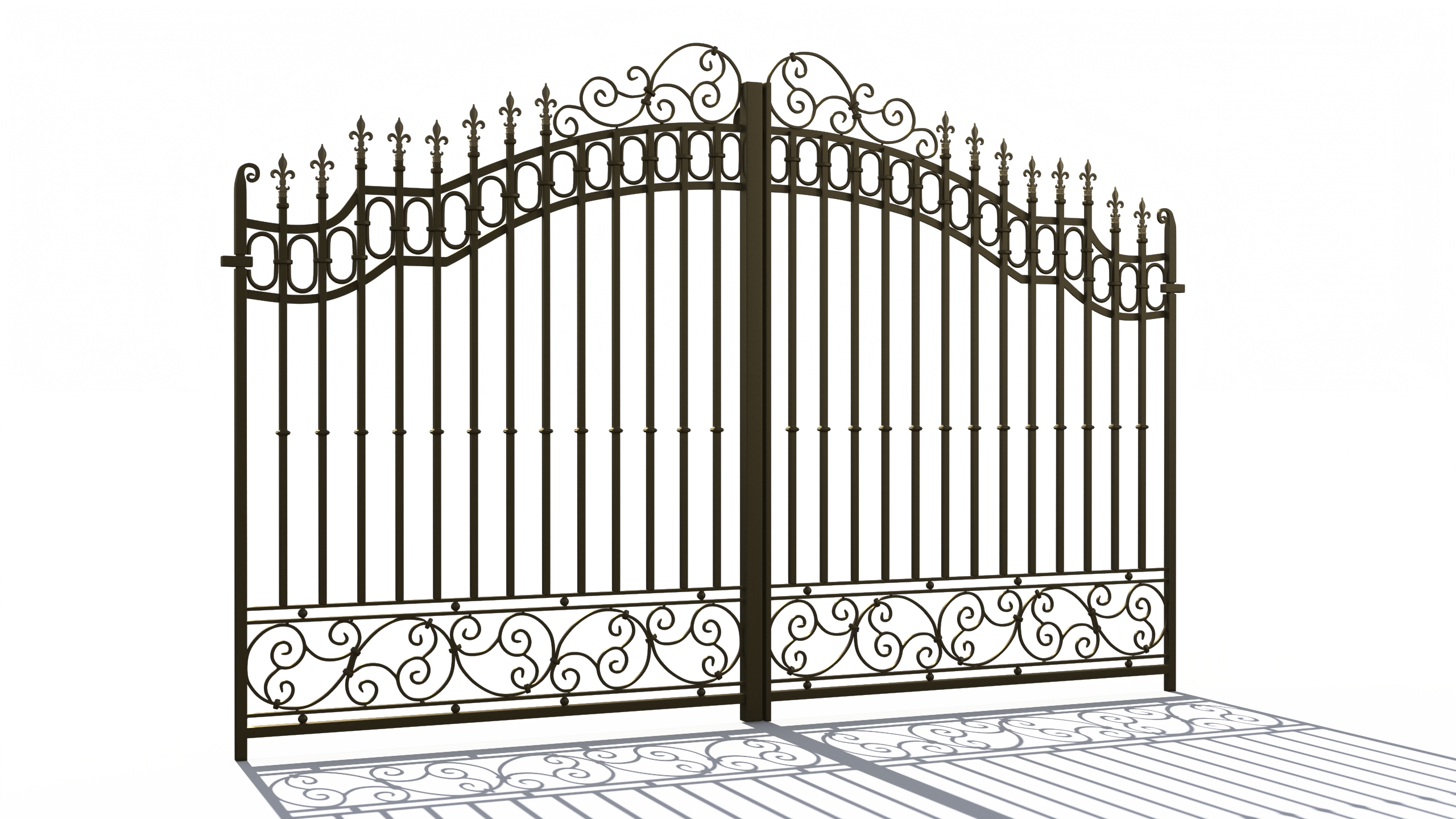 3D model Gilded Wrought Iron Gates