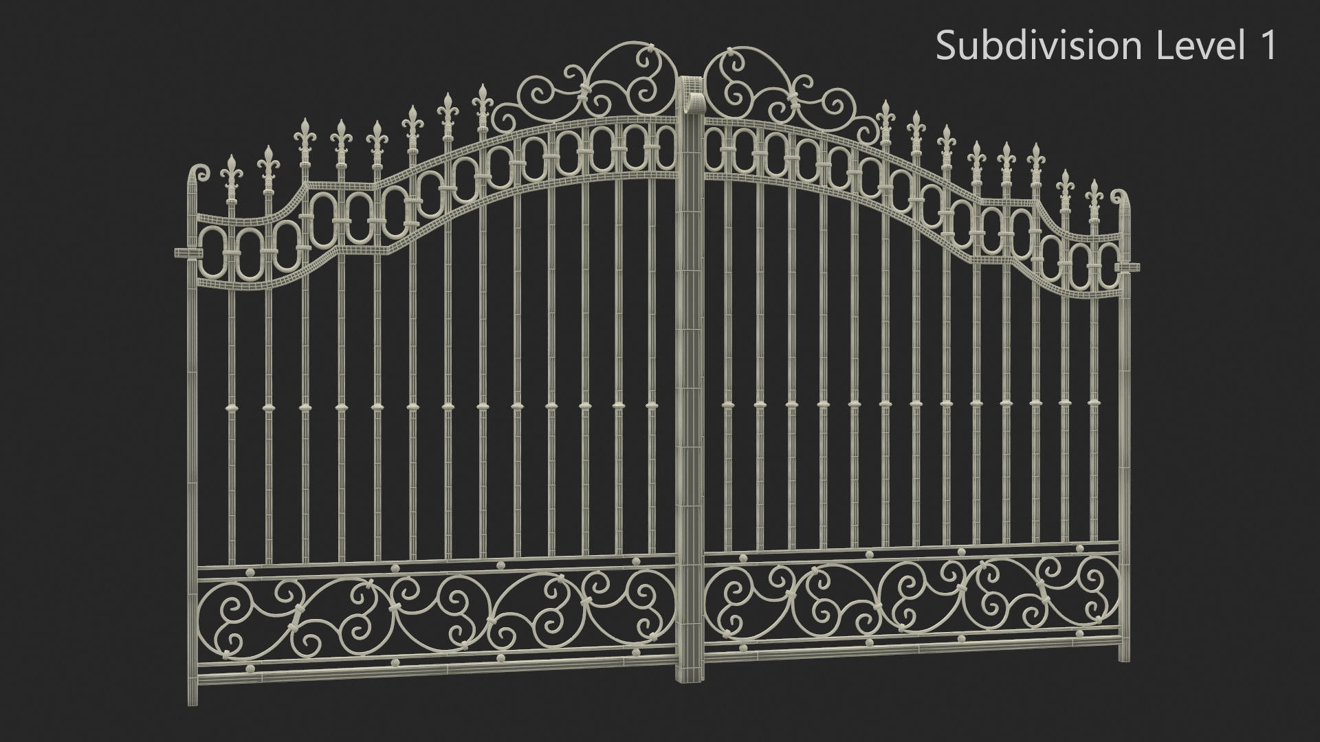 3D model Gilded Wrought Iron Gates