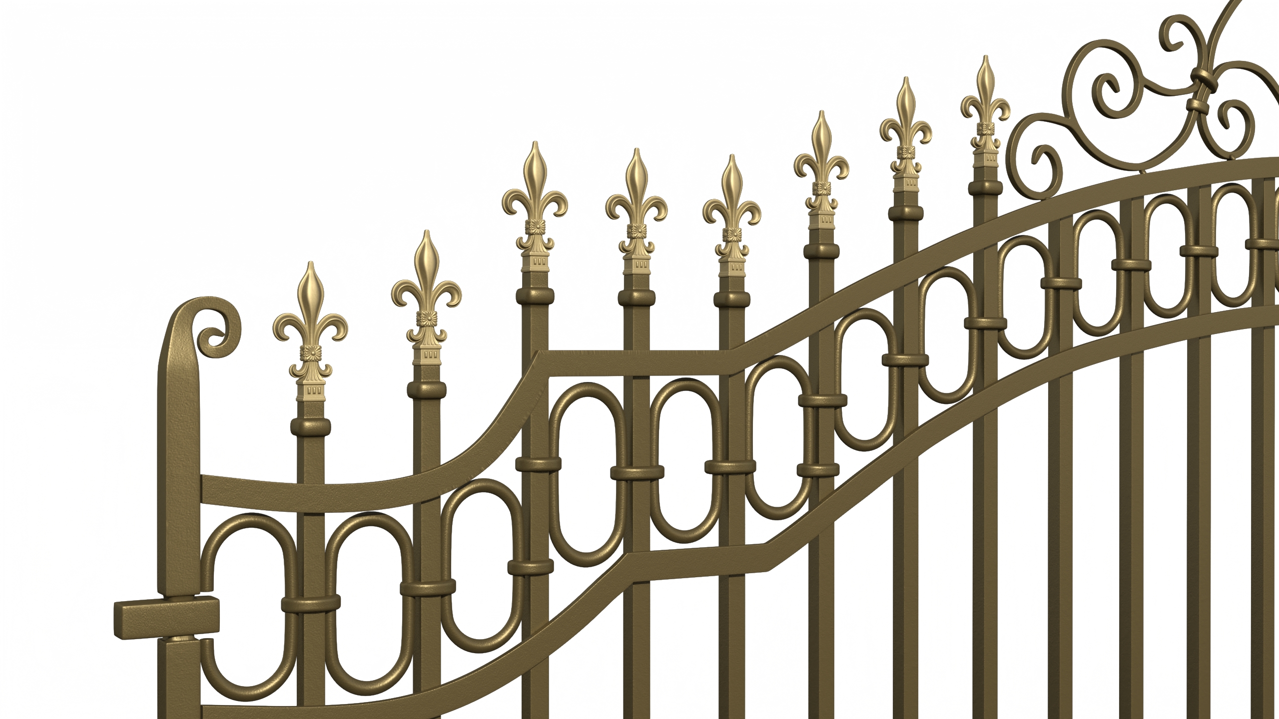 3D model Gilded Wrought Iron Gates