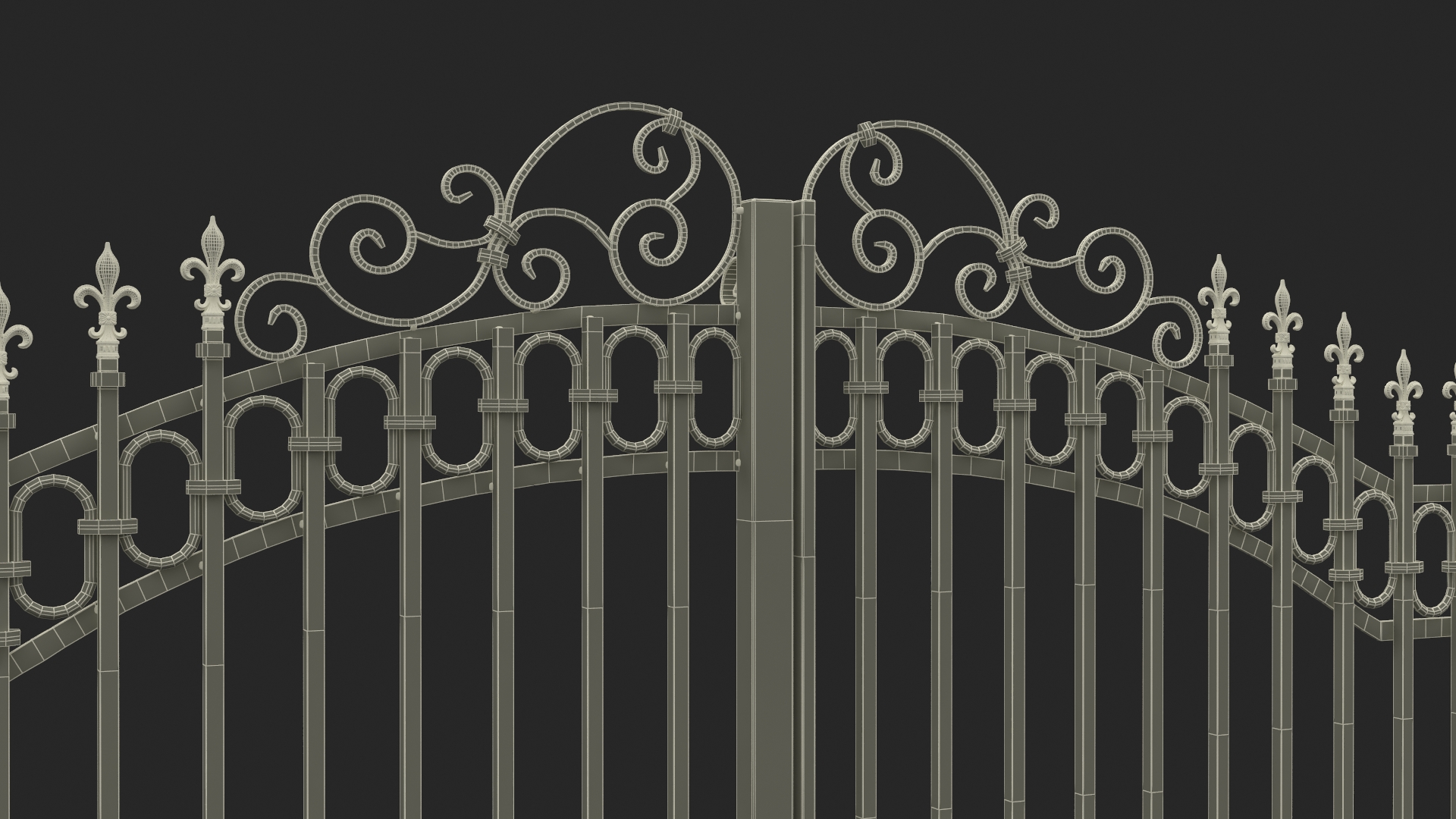 3D model Gilded Wrought Iron Gates