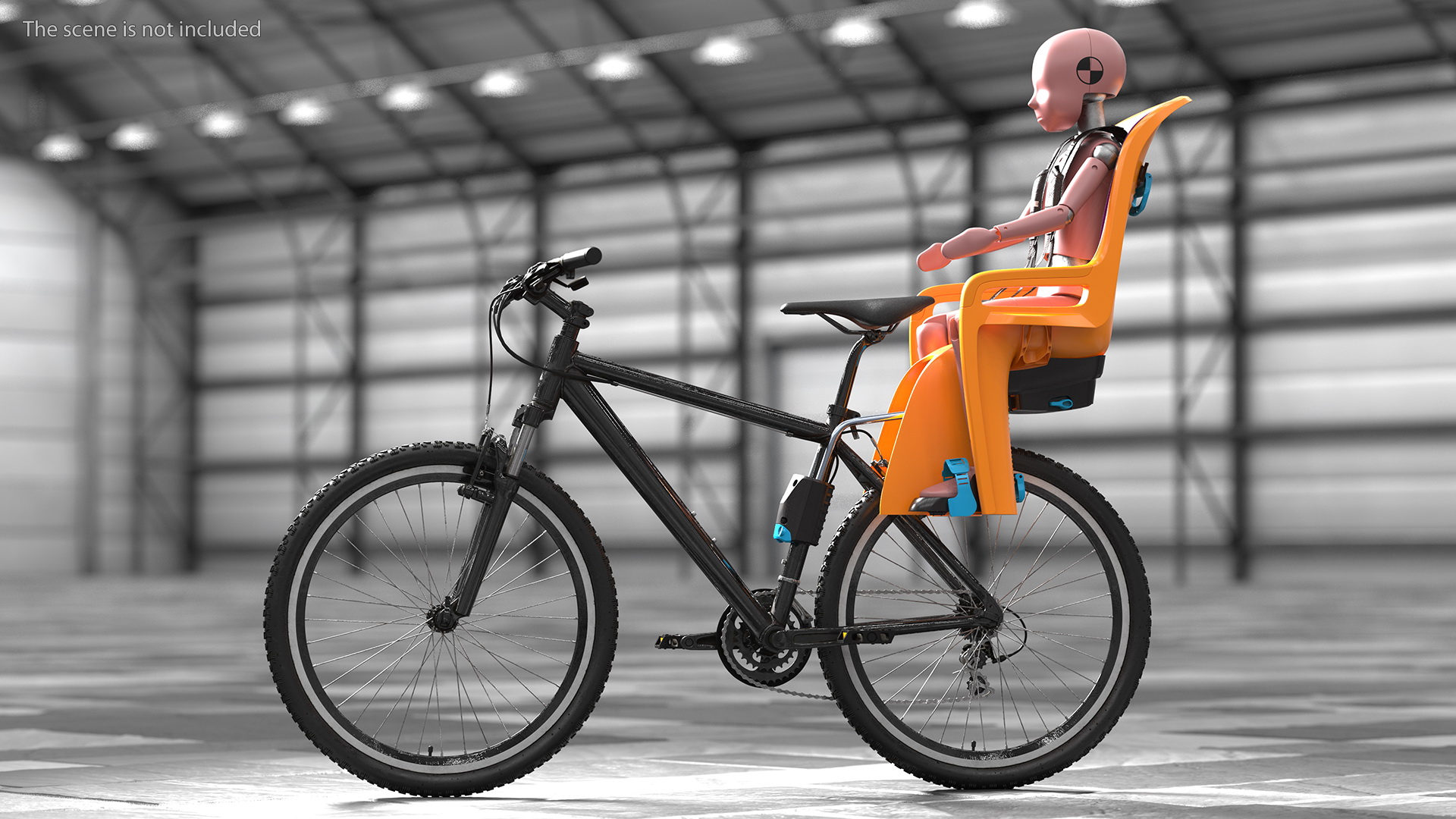 3D Bike with Child Crash Test Dummy in Thule Safety Seat model